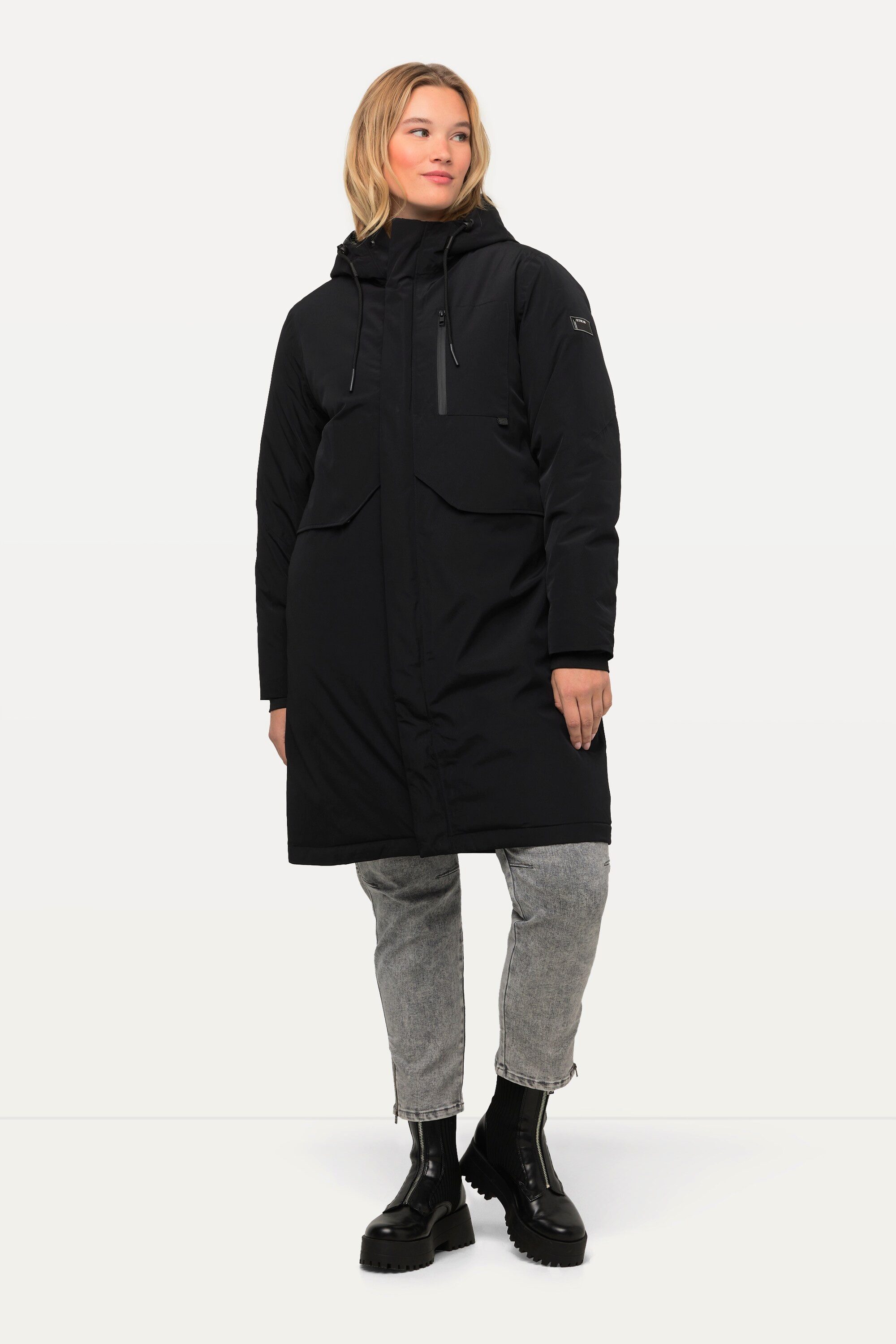 Ulla Popken Funktionsjacke HYPRAR Funktionsmantel wasserdicht 2-Wege-Zipper