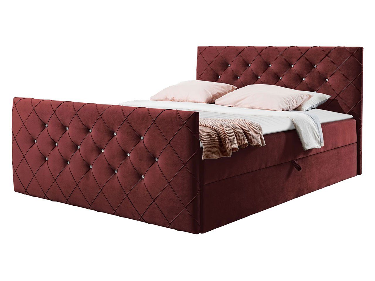 MIRJAN24 Boxspringbett Malaga (Polsterkopfteil, Fußteil, Matratze günstig online kaufen