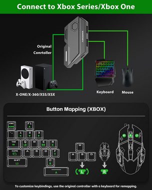 leben Keyword- und Mausadapter für Nintendo Switch/Xbox One/PS4/PS3 PlayStation 5-Controller (AIMVICE-Tastaturadapter und Xbox-Tastaturadapter)