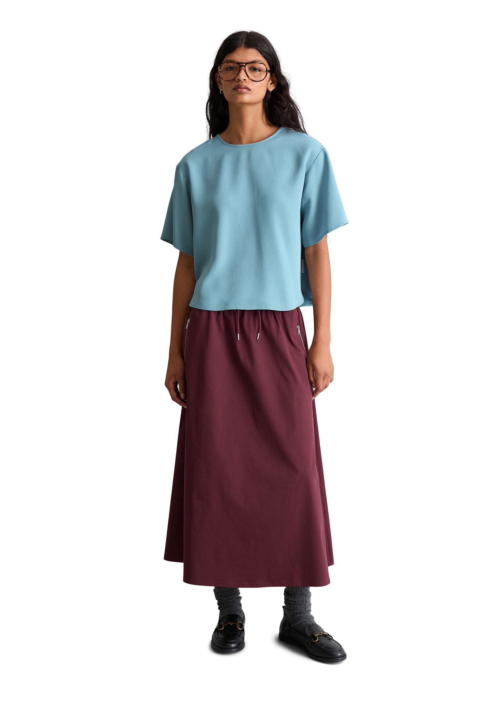 Marc O'Polo DENIM Kurzarmbluse aus TENCEL™ Lyocell – Bild 5 von 5