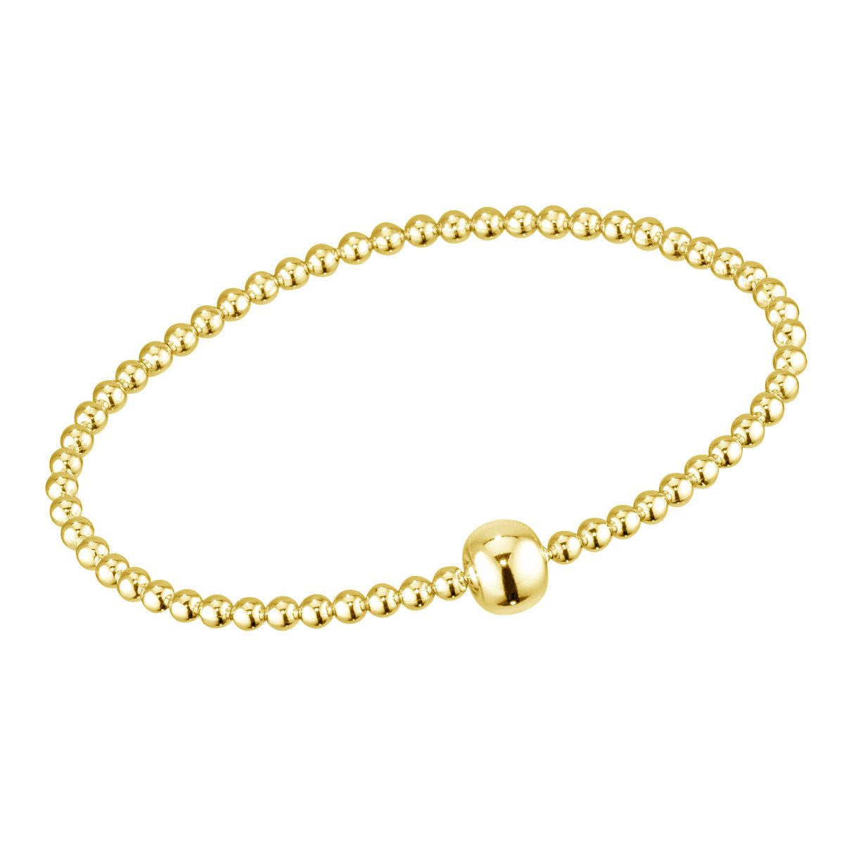 Materia Armband Damen Kugeln Stretcharmband Gold SA-94, Sterlingsilber, vergoldet