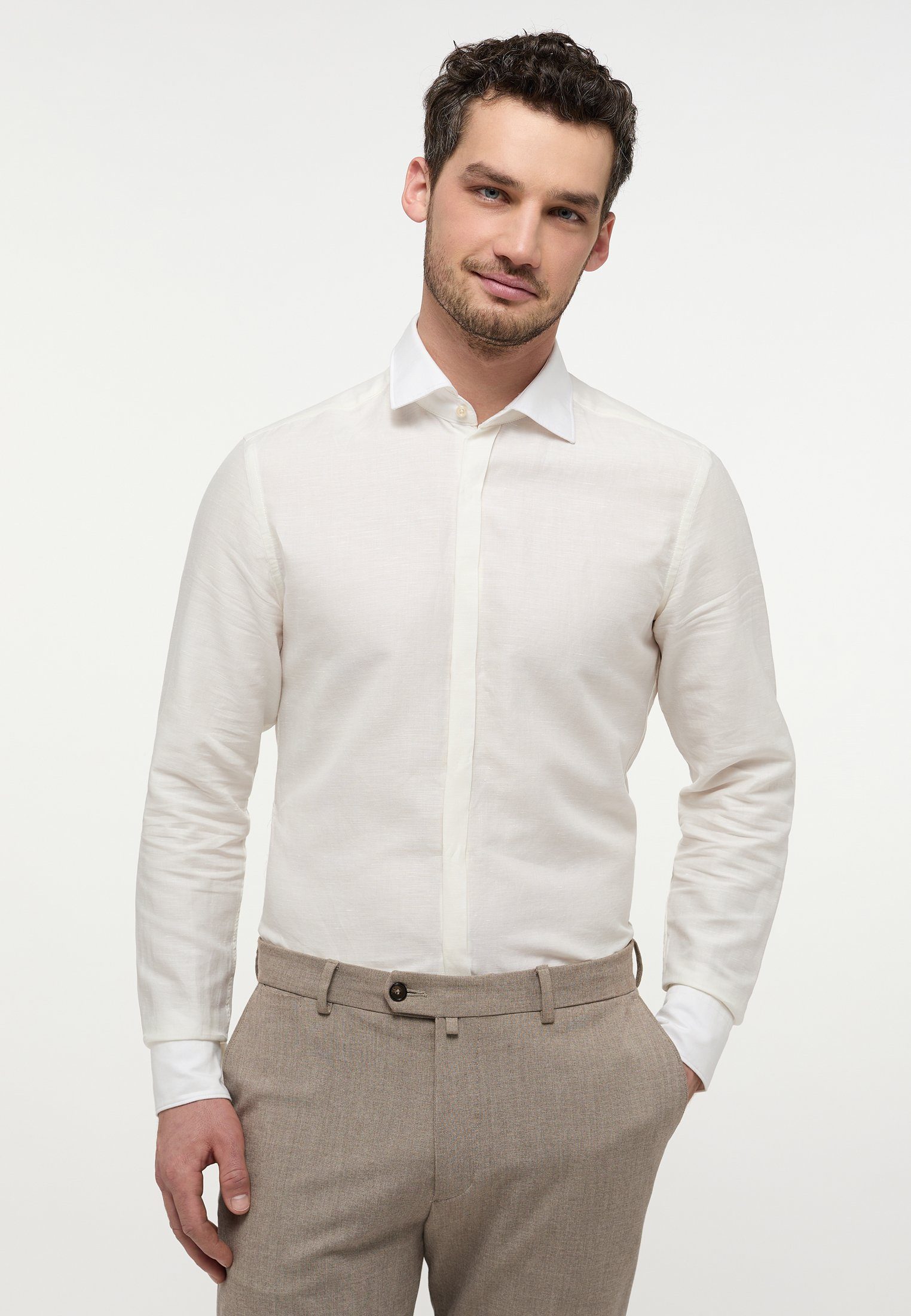 Eterna Langarmhemd SLIM FIT EASY IRON (bügelleicht)