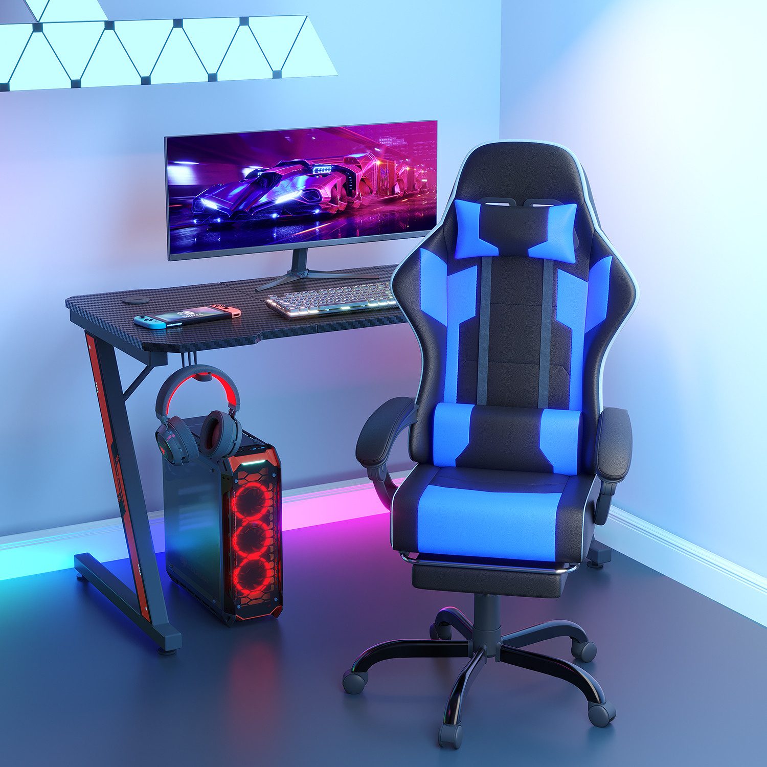 GUNJI Gaming-Stuhl Gaming Chair Ergonomisch höhenverstellbar günstig online kaufen