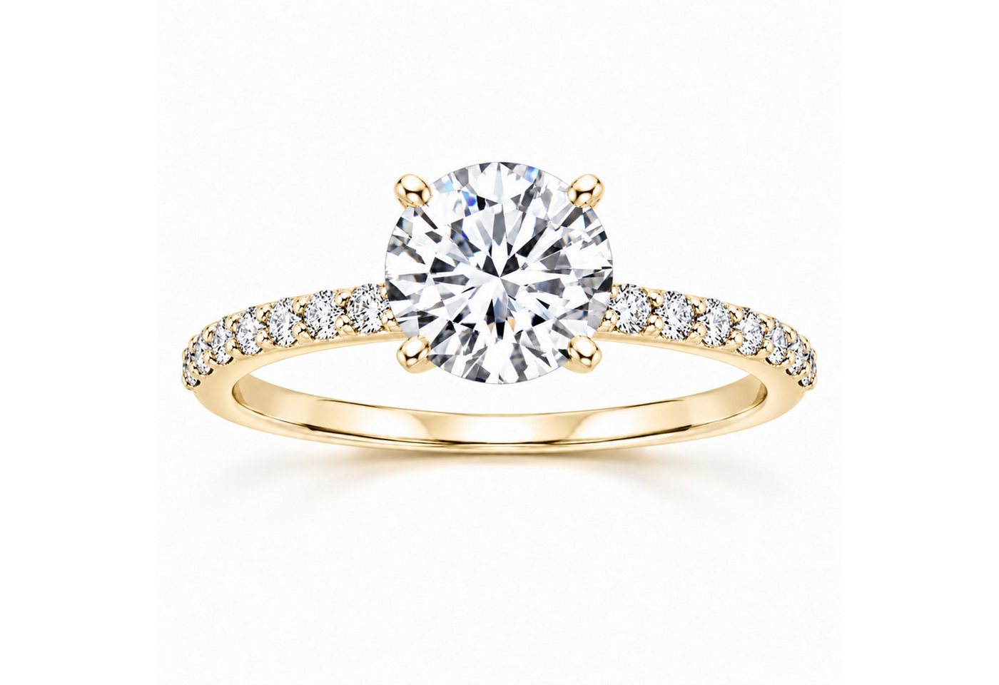 ROUGEMONT Fingerring Funkelnder Moissanit Damen Ring 2,0ct 925 Sterling Silber, Echtschmuck mit Echtheitszertifikat