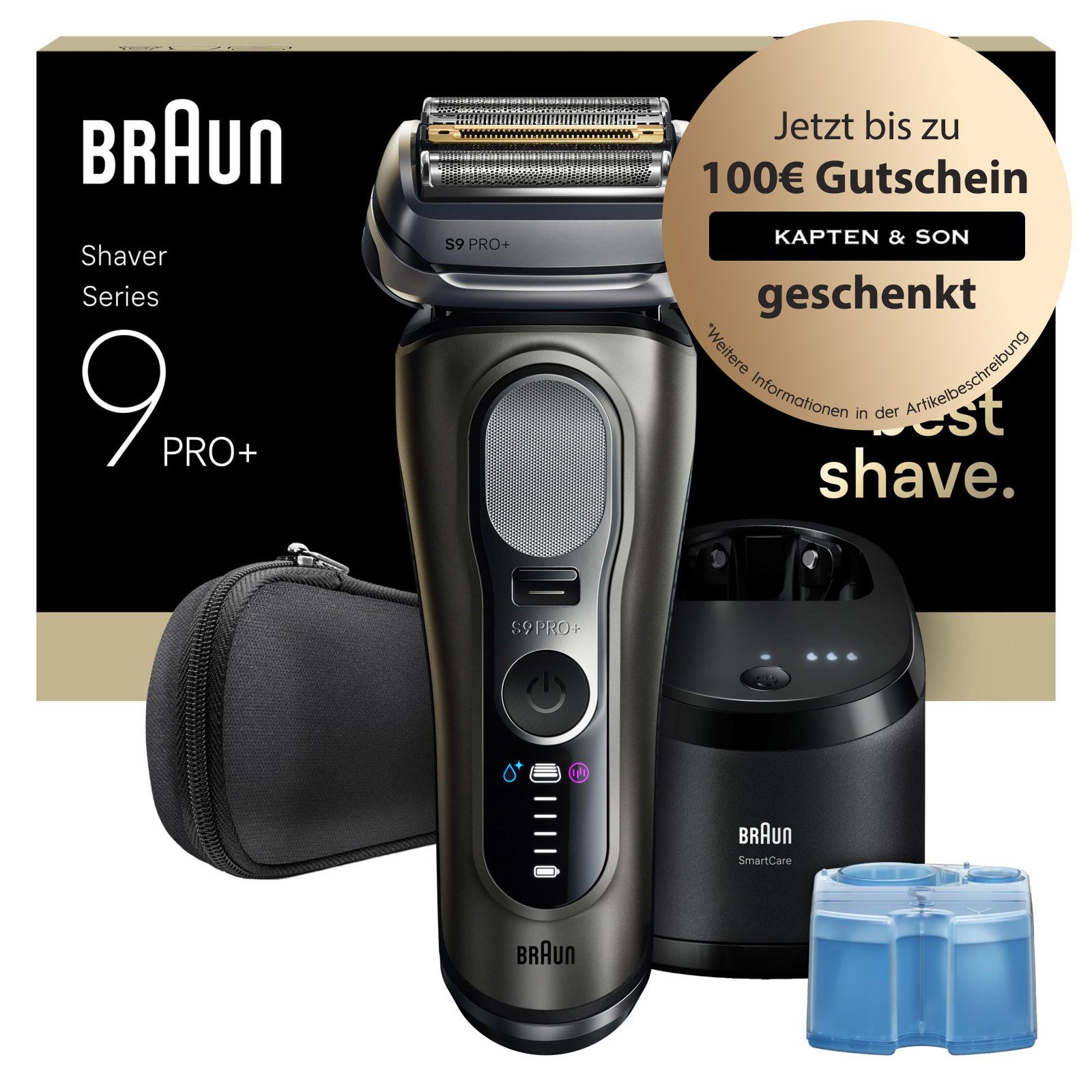 Braun Elektrorasierer 9655cc, Pro-SensoAdapt-Technologie, Ultra-precise Klingen, wasserdicht