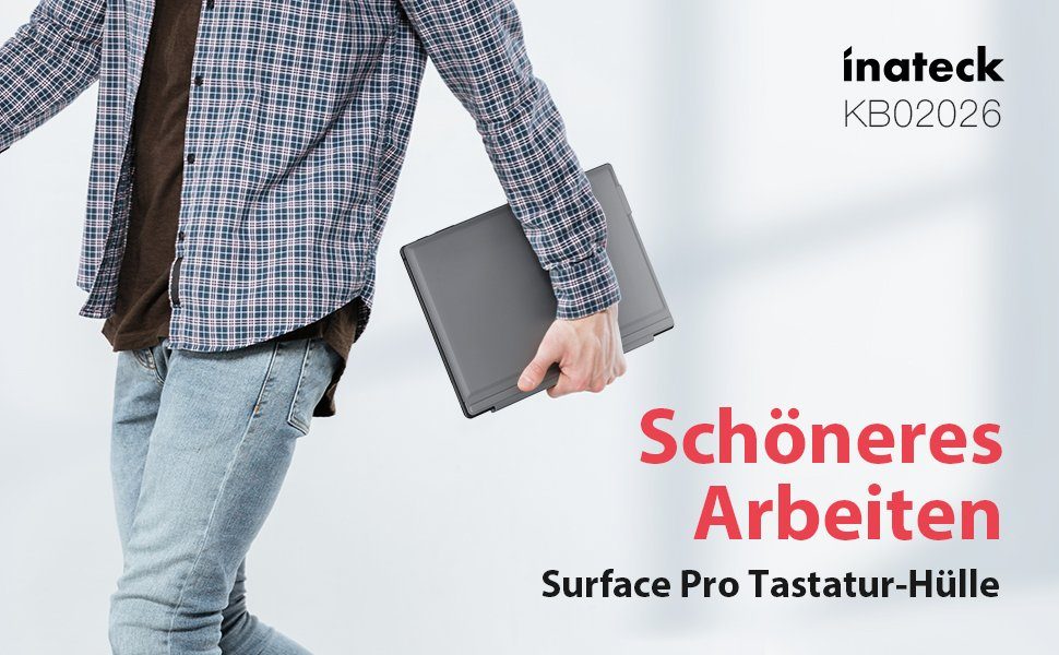 mit (Beleuchtete) Pro Inateck für Tastatur Surface 6/5/4 Touchpad 7/7+/ Tastatur