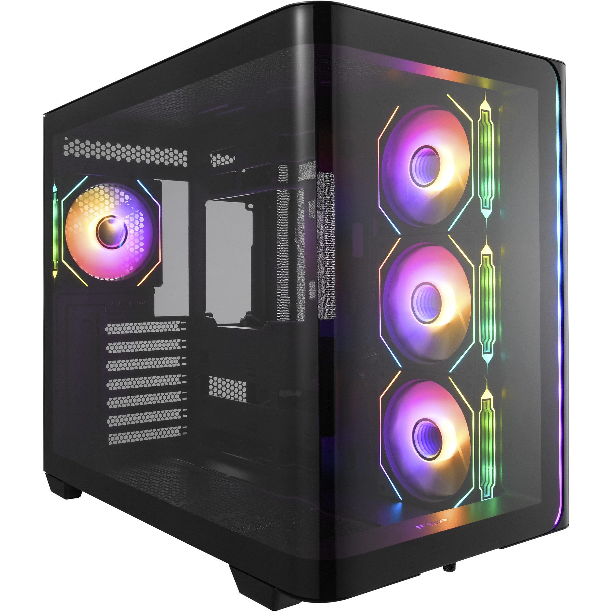 Fortron PC-Gehäuse FSP M580, Tower-Gehäuse, (Tempered Glass x 2)