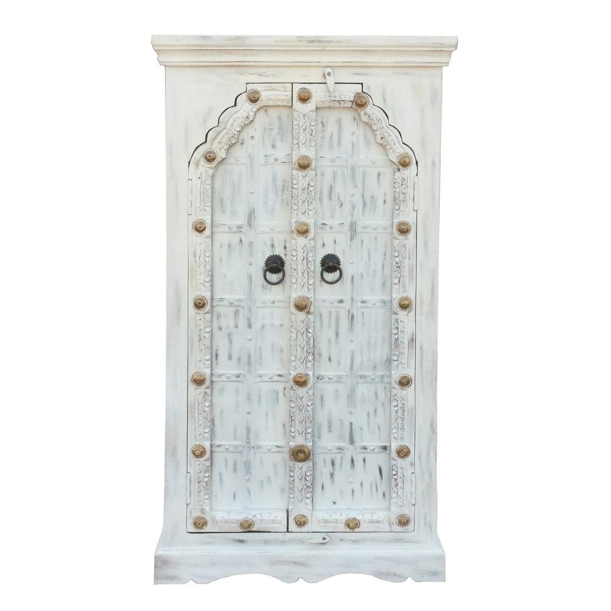 Oriental Galerie Mehrzweckschrank Indischer Schrank Antik Whitewash Otis 130 cm