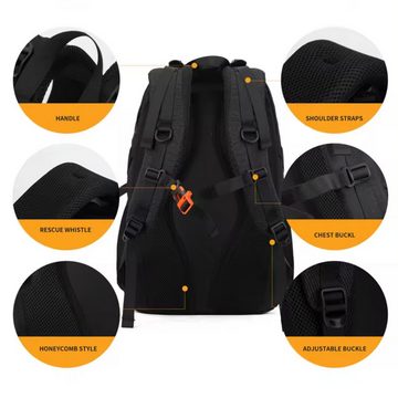 SHG Freizeitrucksack ⌂ Tourenrucksack Alpinrucksack Wanderrucksack Bergsteigerrucksack (Farbe: Grau, Rucksack Sportrucksack Reiserucksack Kletterrucksack, Trekkingrucksack Hochtourenrucksack Freizeitrucksack), Rucksack Freizeit Reise Sport Arbeit Schule Uni