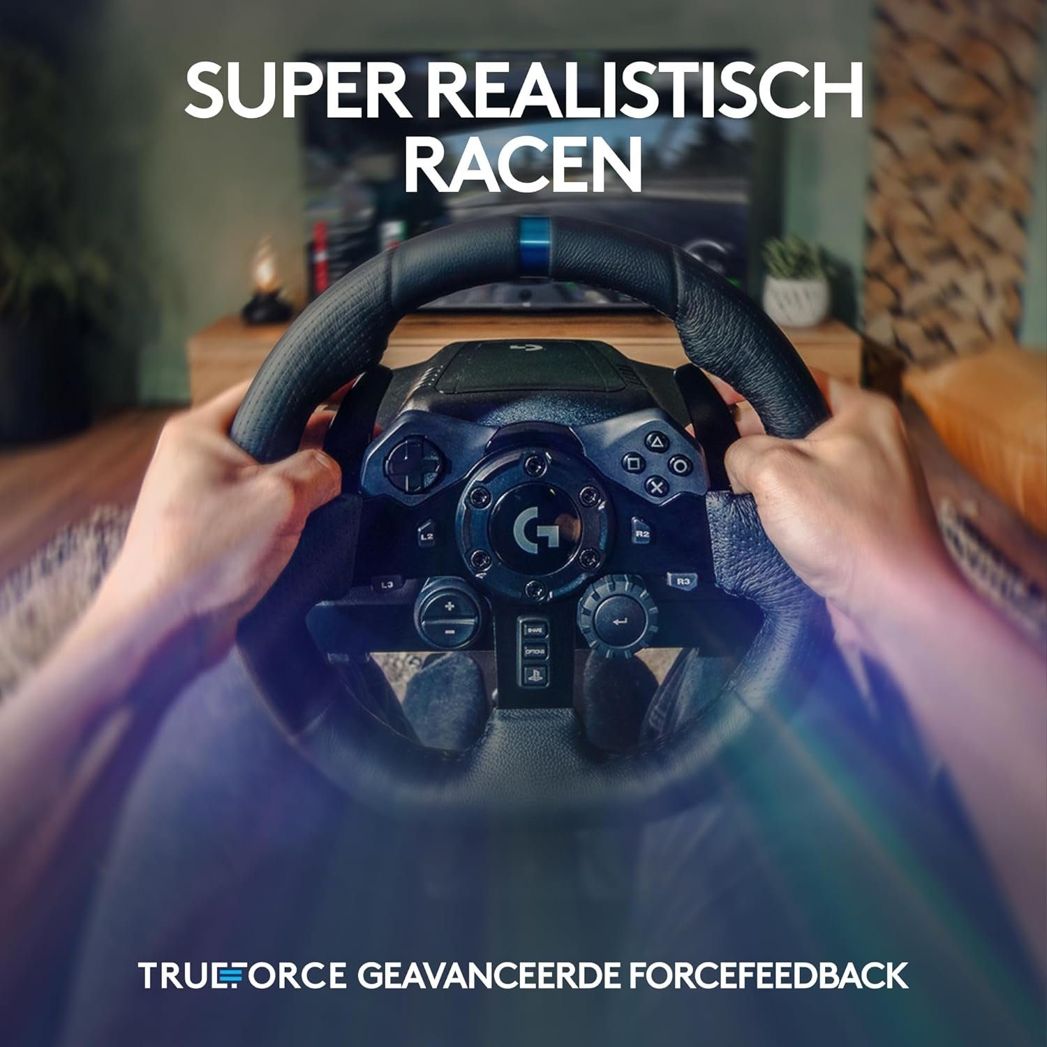 Logitech G923 Driving Force Rennlenkrad mit Pedalen - USB Gaming-Lenkrad (Set, für PS5, PS4, PC, Mac)