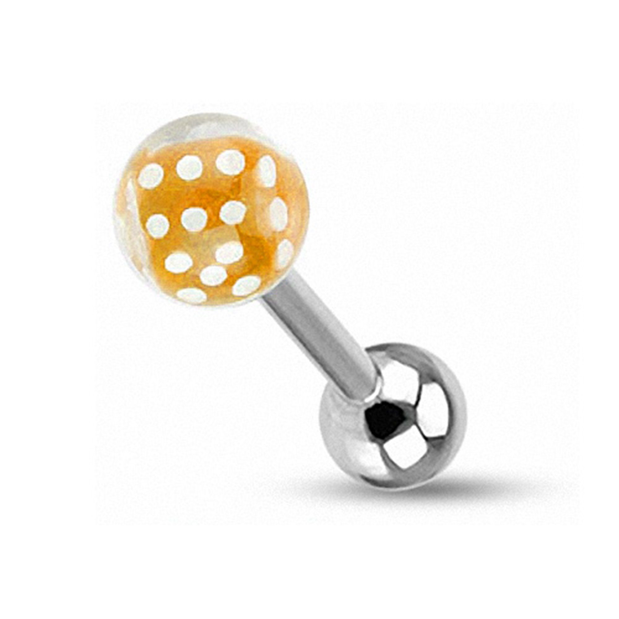 Taffstyle Piercing-Set Zungenpiercing Ohr Kugel Ball Würfel Inlay, Piercingfaktor Barbell Hantel Stecker Intim Brust Ohr Tragus Helix