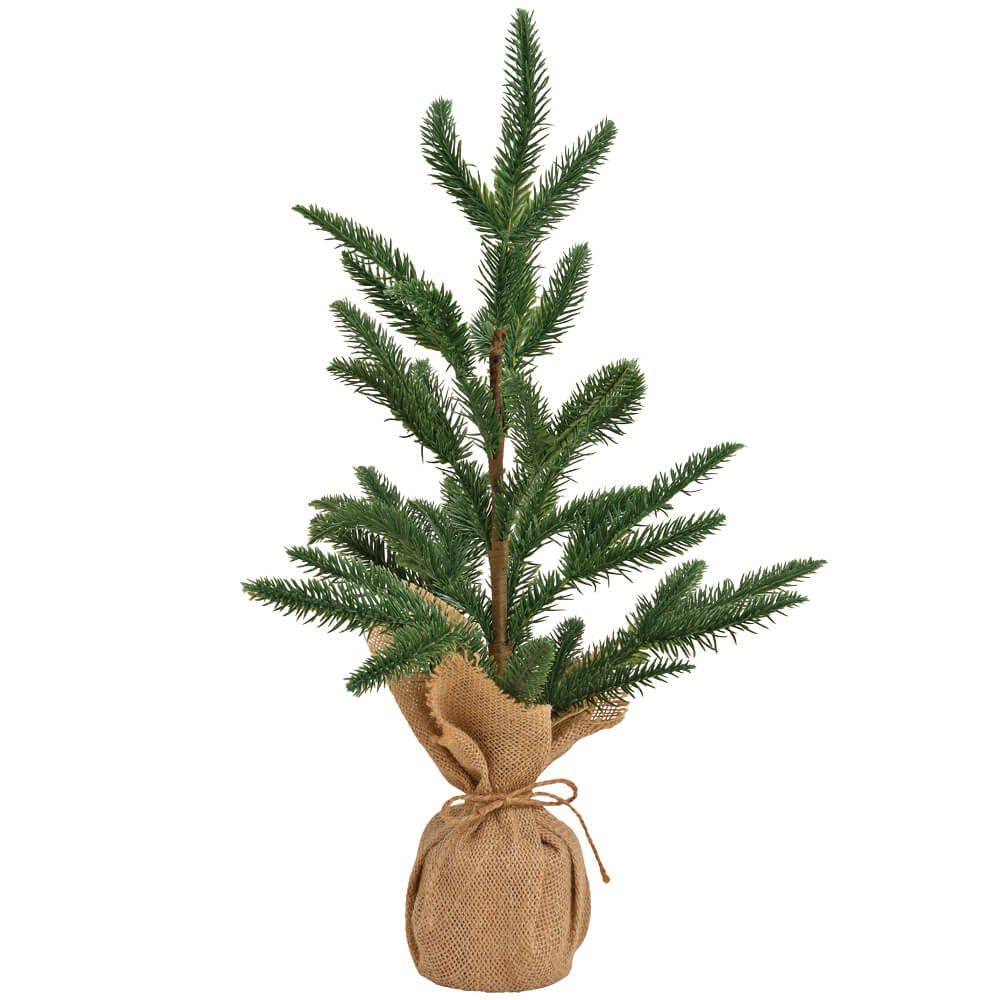 matches21 HOME & HOBBY Künstlicher Weihnachtsbaum Tannenbaum Weihnachtsbaum Kunststoff mit Leinensack Ø 30x51 cm | Künstliche Weihnachtsbäume
