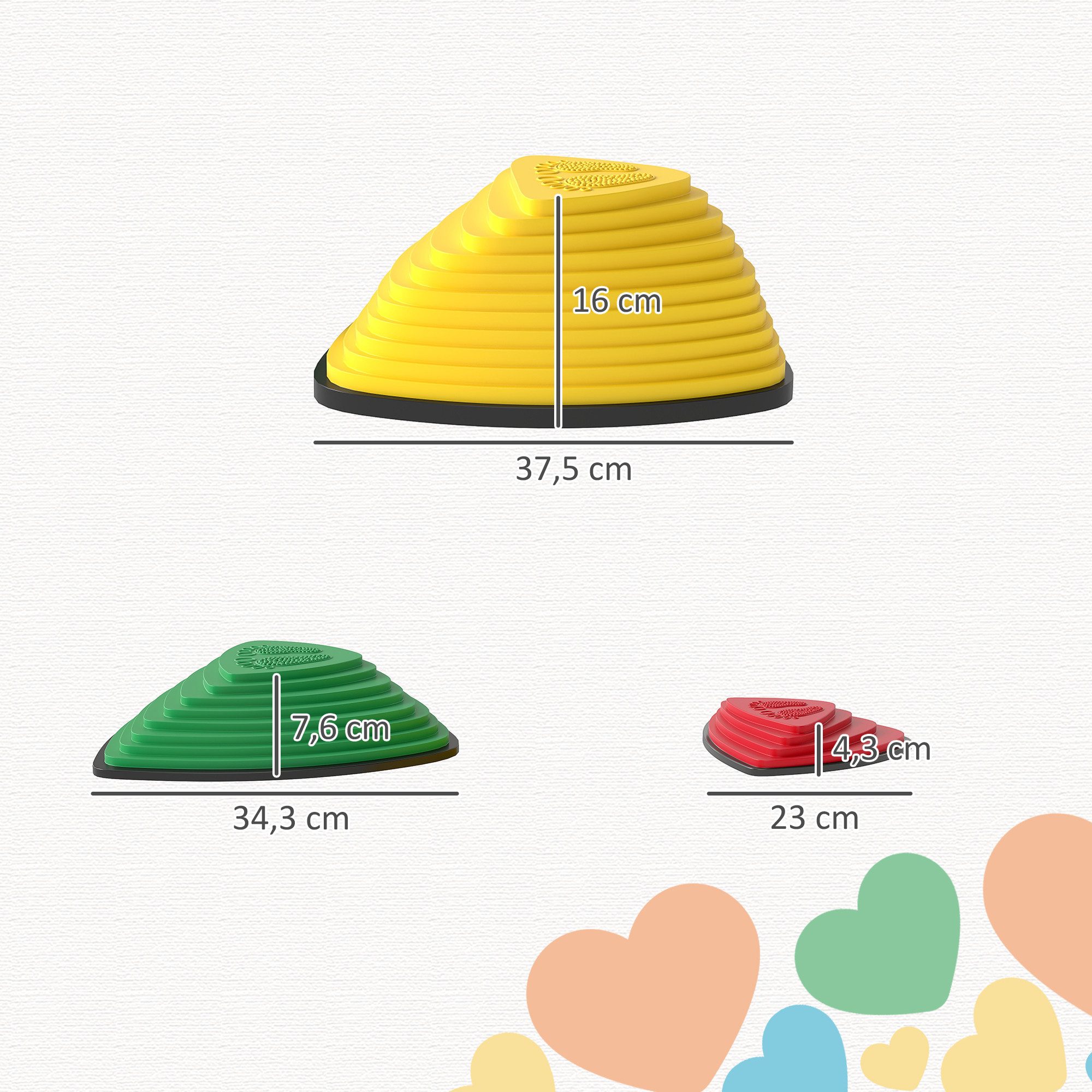 AIYAPLAY Stapelspielzeug Balanciersteine Rutschfeste Sensorisches Spielzeug Gleichgewicht, (Flusssteine, 6-tlg), für Indoor, Outdoor für Kinder 3-8 Jahren
