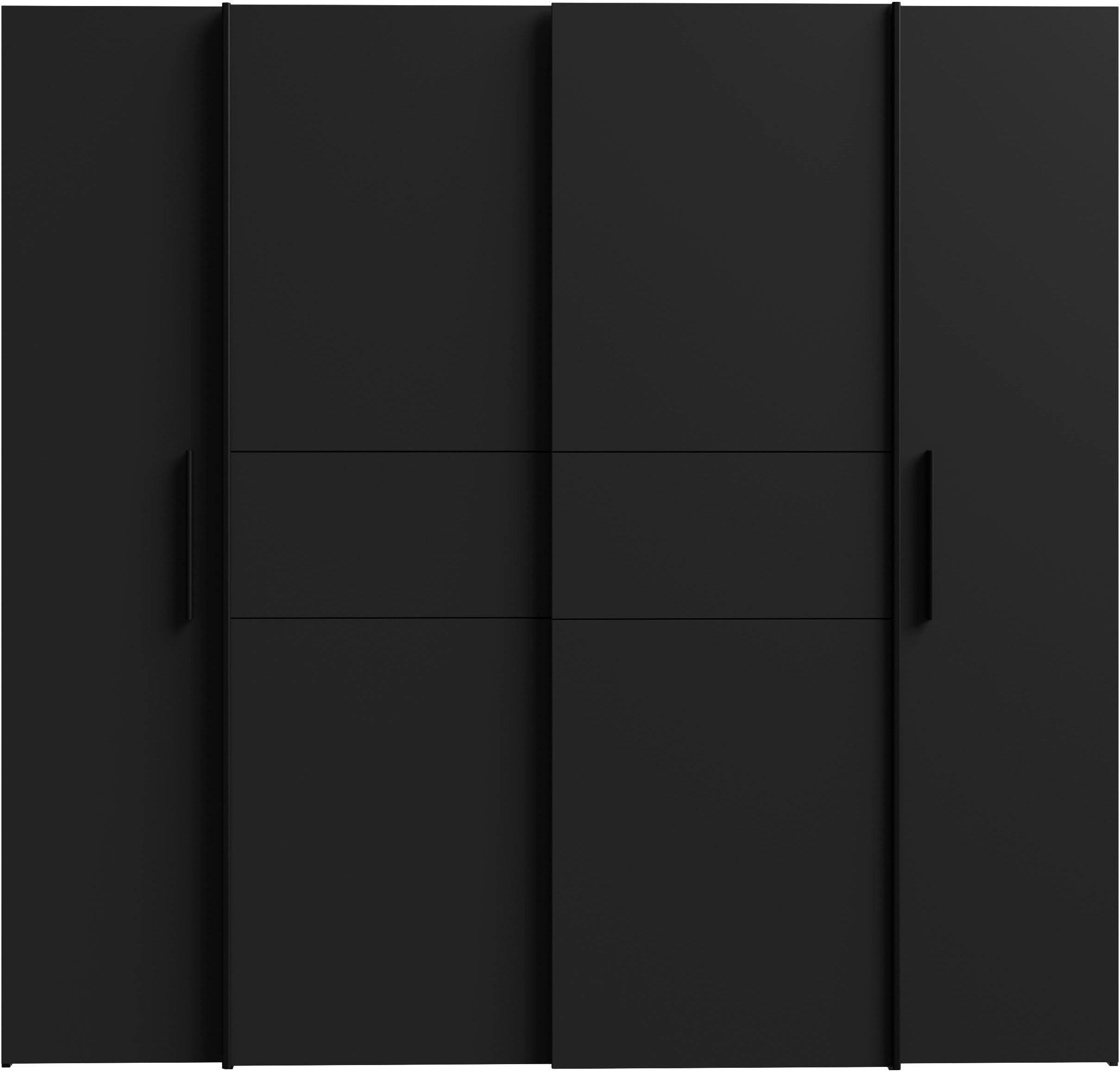 FORTE Kleiderschrank Kalixtus, TOPSELLER, Made in Europe (B/H/T ca. 200x190x60 cm, 2 Schiebetüren, 2 Drehtüren, 8 Einlegeböden) Kombination aus Dreh- und Schwebetüren, mehrere Farben