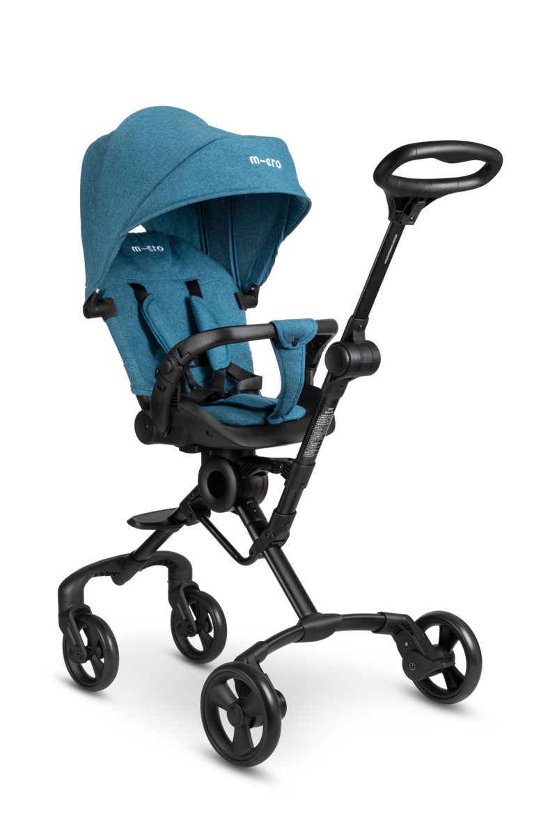 Micro Dreirad-Kinderwagen micro trike 360 grad aqua inkl. LED Rollen