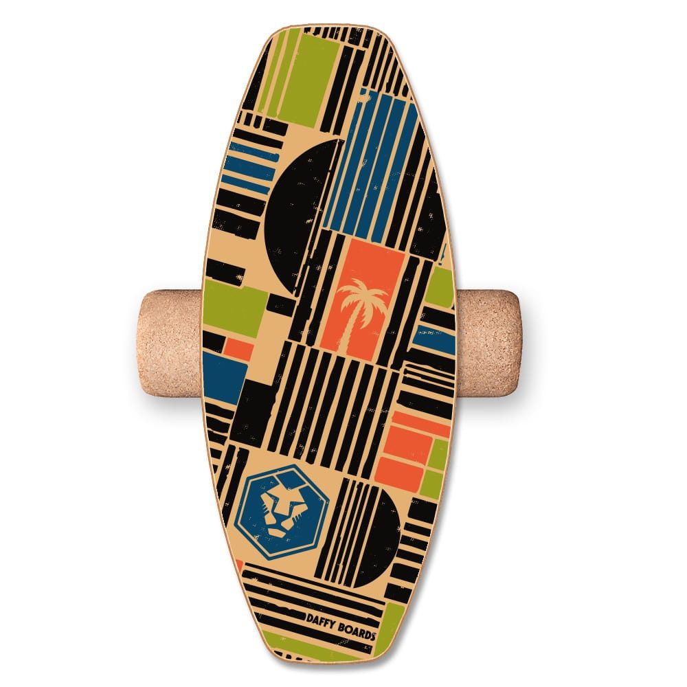 Daffy Boards Balanceboard Allrounder Set mit Korkrolle Design Shapes