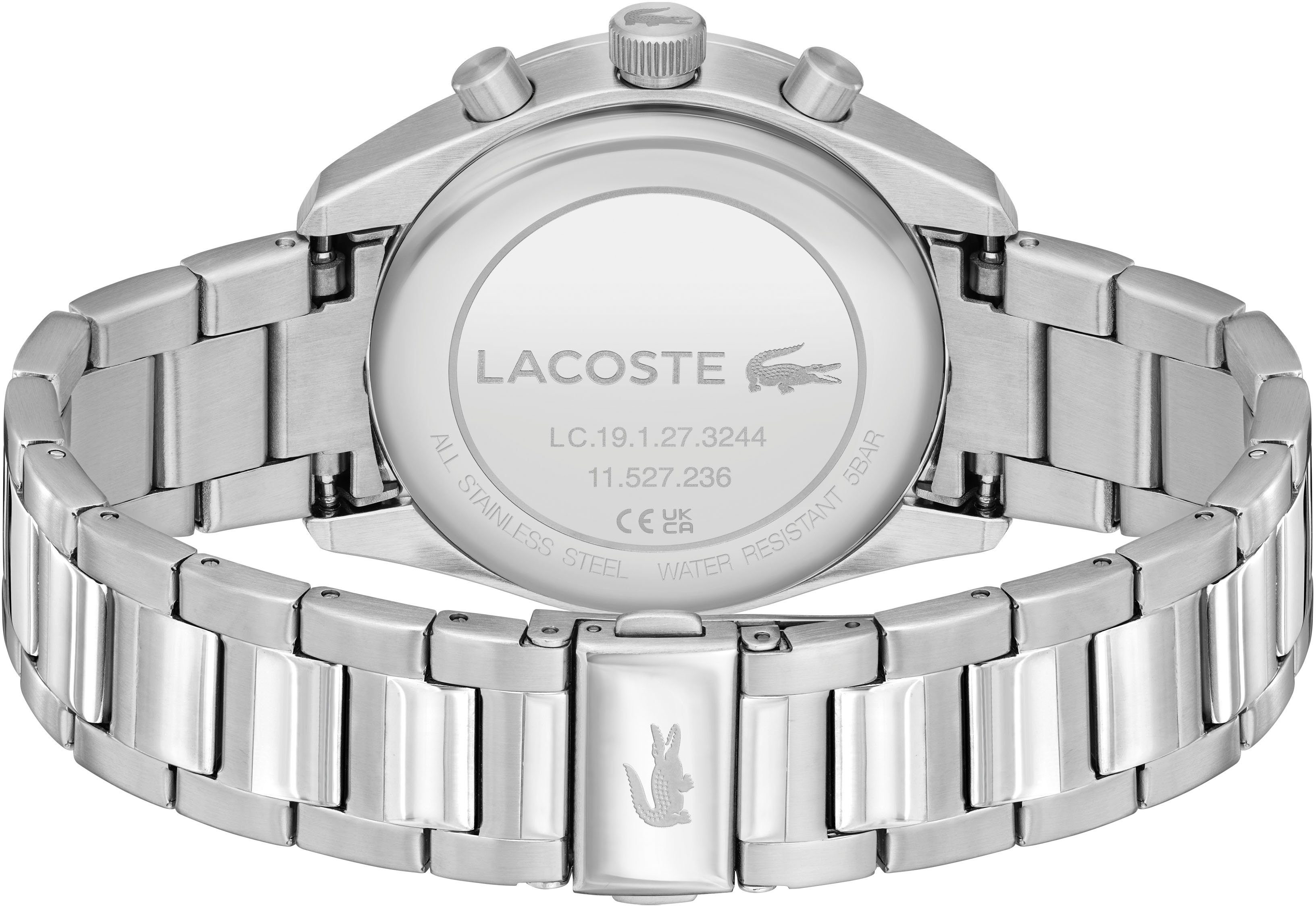 Lacoste Chronograph VANCOUVER 2011347, Quarzuhr, Armbanduhr, Herrenuhr, Stoppfunktion, Edelstahlarmband