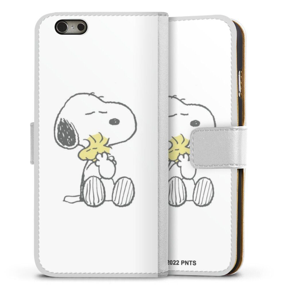 DeinDesign Handyhülle Peanuts Snoopy Liebe Snoopy And Woodstock Cuddling, Apple iPhone 6 Hülle Handy Flip Case Wallet Cover Handytasche Leder