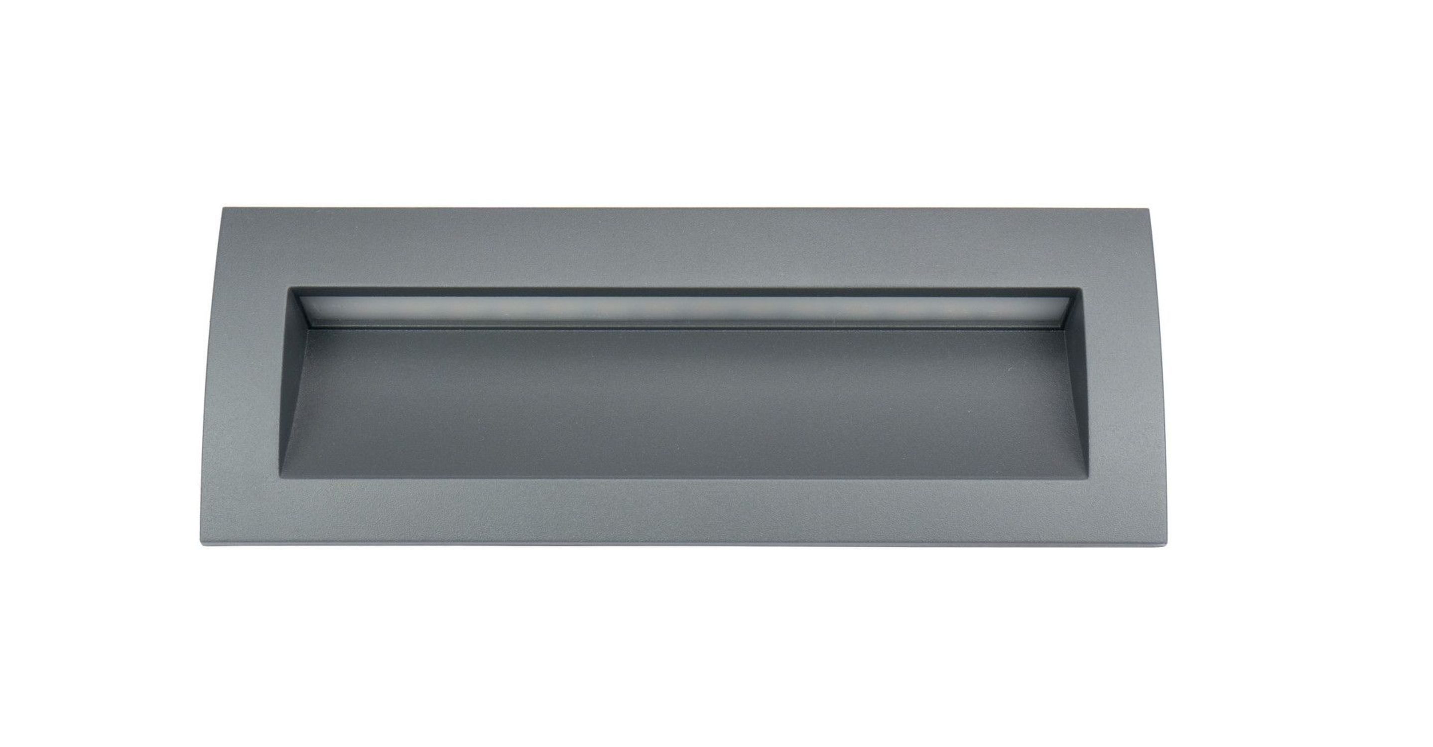 Licht-Erlebnisse Einbauleuchte HULPE, LED fest integriert, LED Aluminium IP65 Anthrazit länglich 3000/4500/6500 K 310 lm Modern