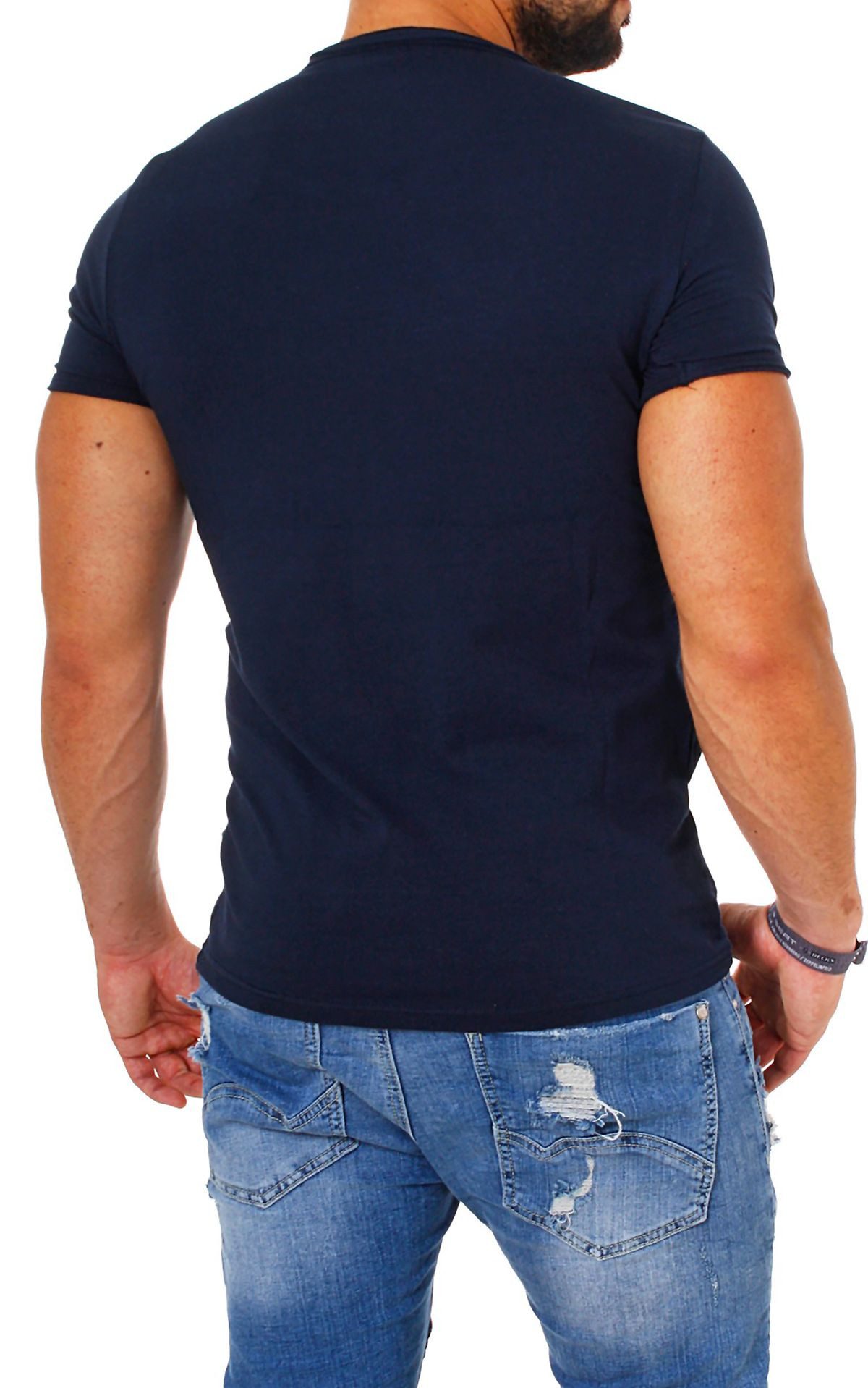CARISMA T-Shirt Herren Uni Basic 4066 tief-breit geschnittener Ausschnitt v günstig online kaufen