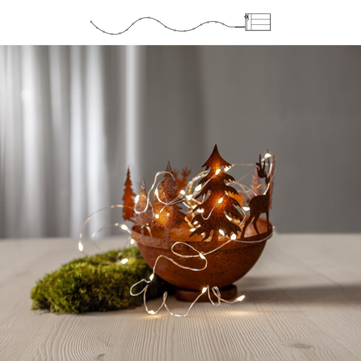 STAR TRADING LED-Lichterkette Draht-Lichterkette DREWDROPS, 40 LED warmweiß, 4m