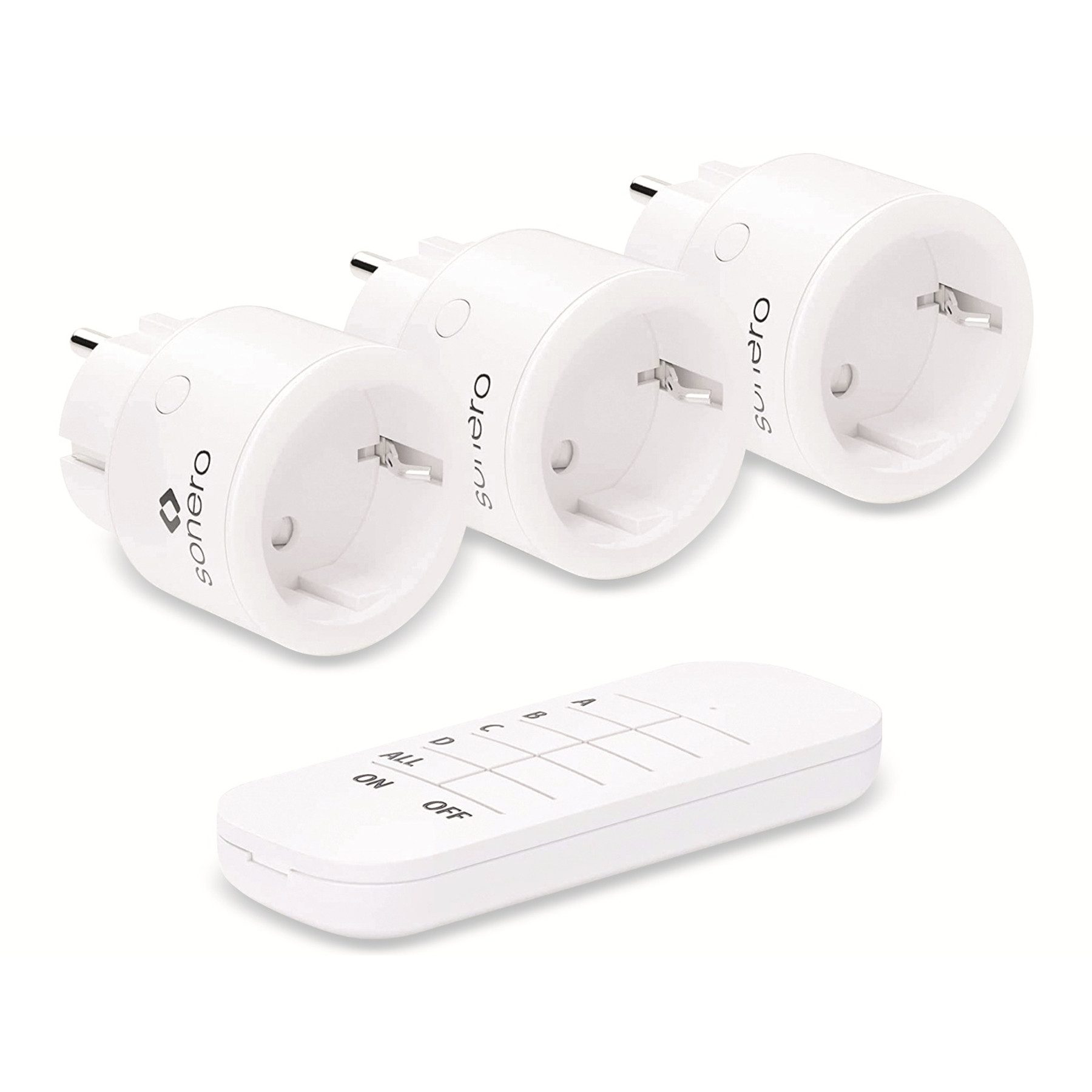 Licht-Funksteuerung SONERO Funksteckdosen-Set weiß, 1x Sender, 3x