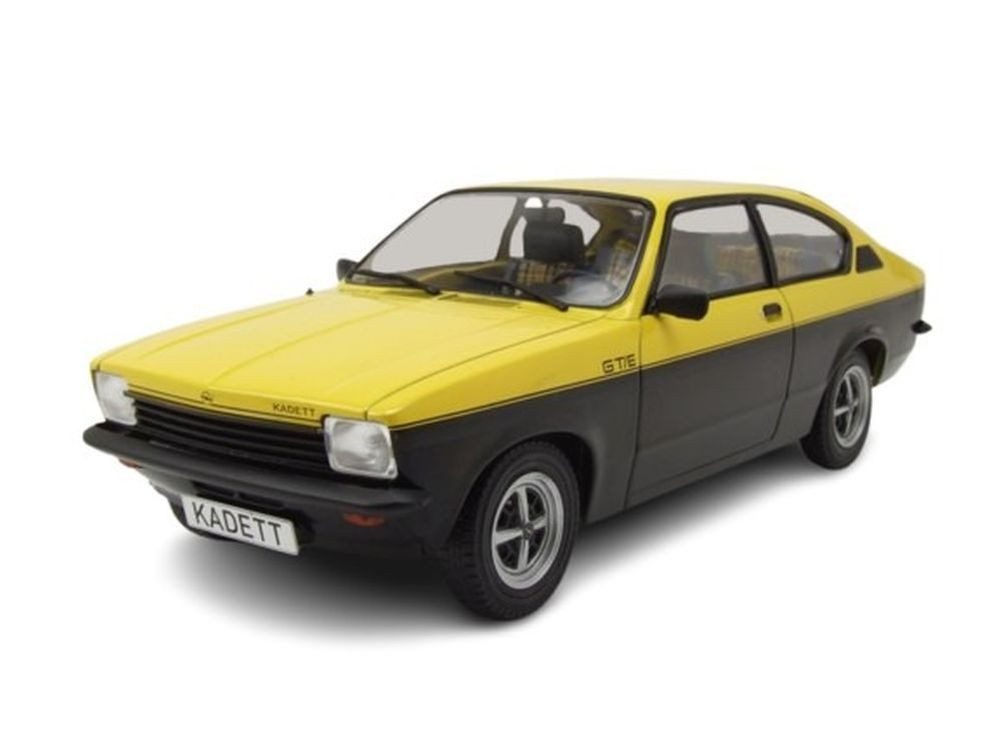 MCG Modellauto Opel Kadett C Coupe GT/E 1975 gelb schwarz, Maßstab 1:18