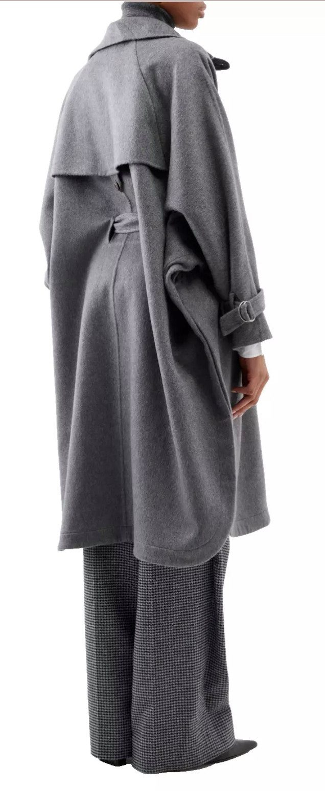 BRUNELLO CUCINELLI Langmantel Doppelreihige Kaschmir Mantel Trenchcoat mit Gürtel Selbstbindegürtel, Doppelreihige Knopfleiste, Notch-Lapel-Kragen