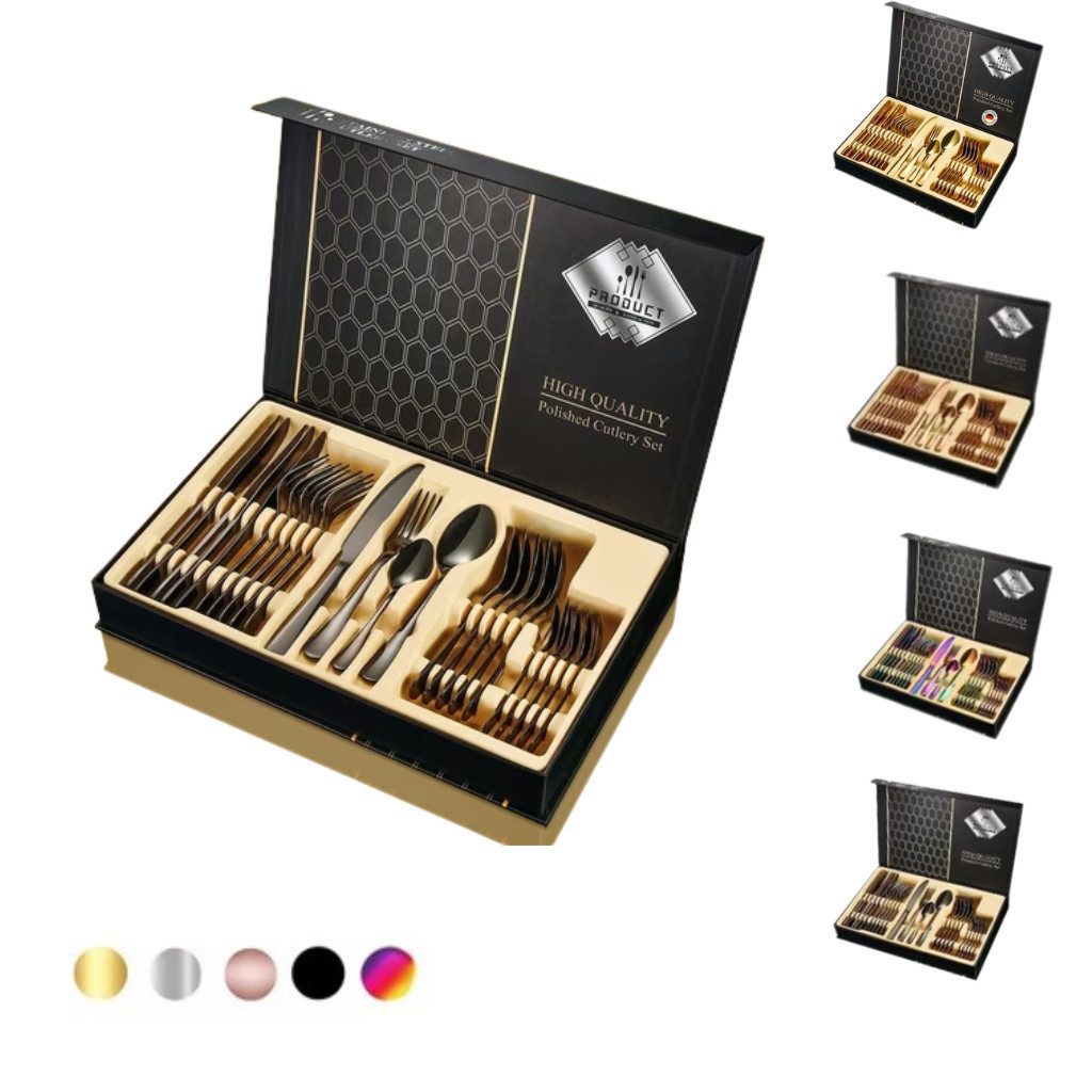 Faizee Home Besteck-Set Besteckset 24 tlg. Edelstahlbesteck für. 6 Personen Gift Box