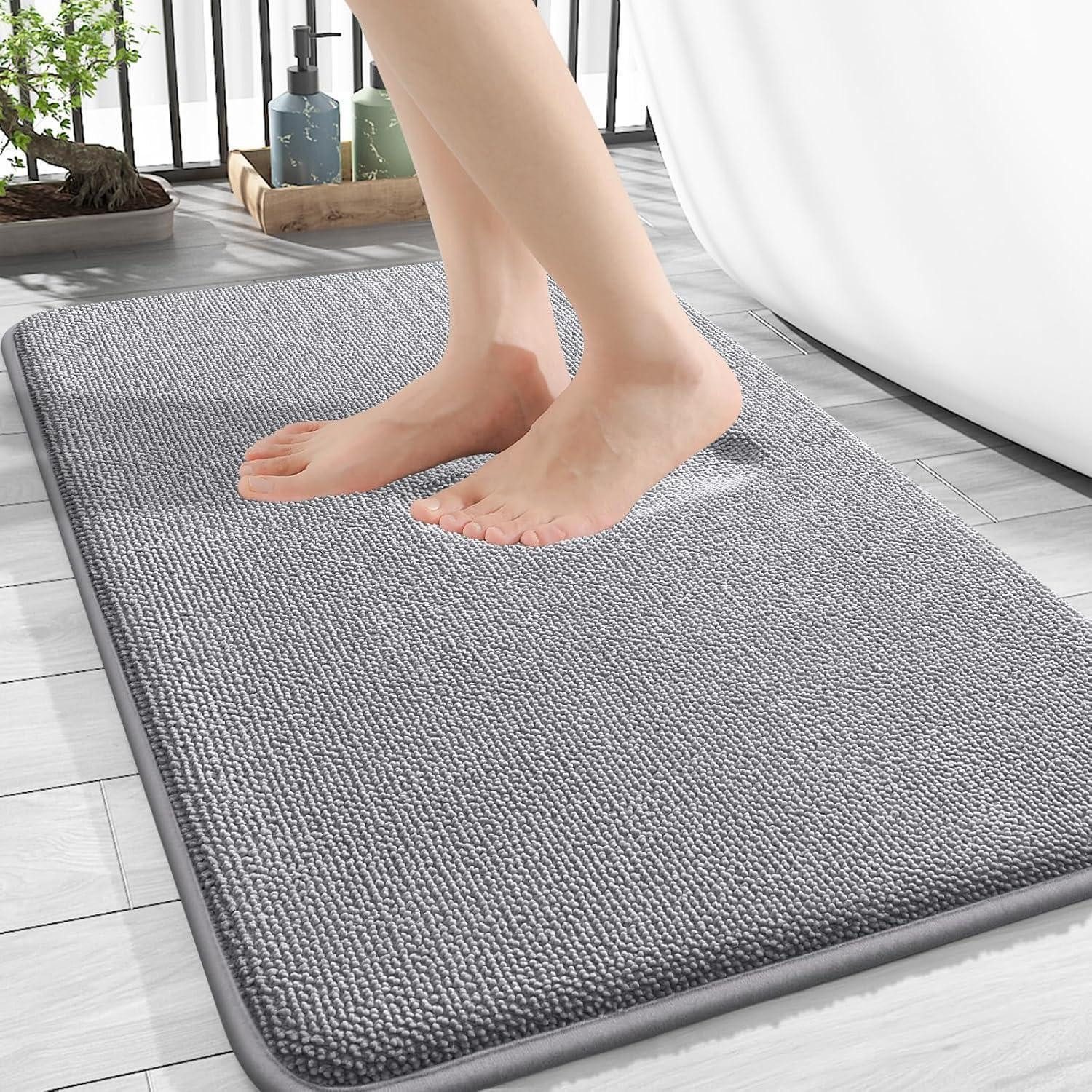 LuxusKollektion Schaum-Badematte Badematte Memoryschaum 40x60 cm Grau, Höhe 15 mm, rutschhemmend beschichtet, Memory Schaum, Textil, rechteckig