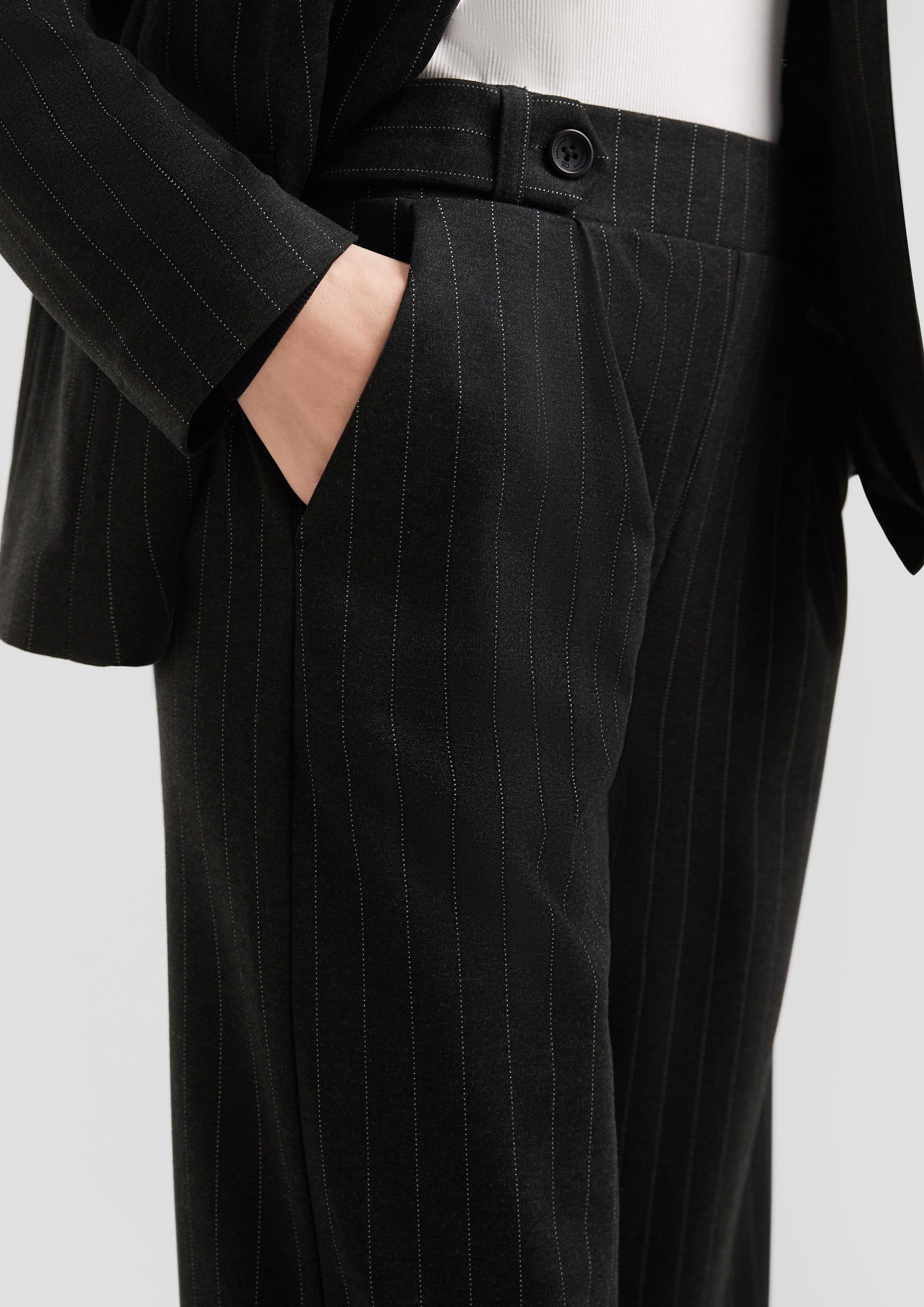 QS Stoffhose Gemusterte Hose mit weitem günstig online kaufen