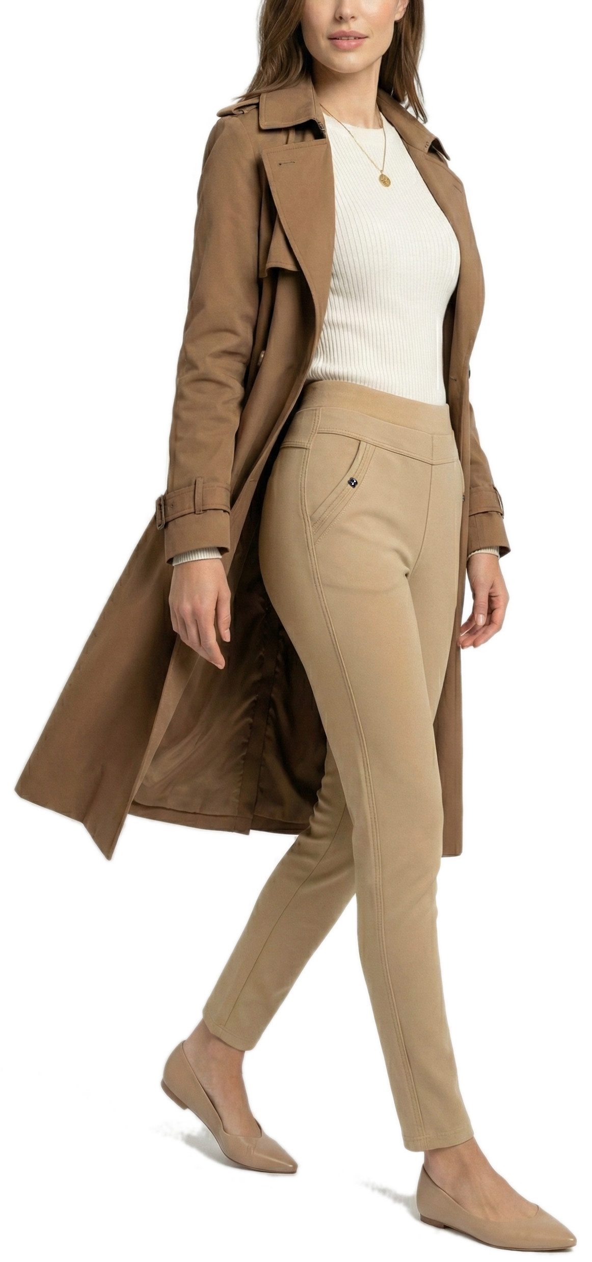 dy_mode Stoffhose Damen Schlupfhose High Waist Stoffhose & Business-Hose Skinny Pants in Unifarbe, High Waist, mit elastischem Bund