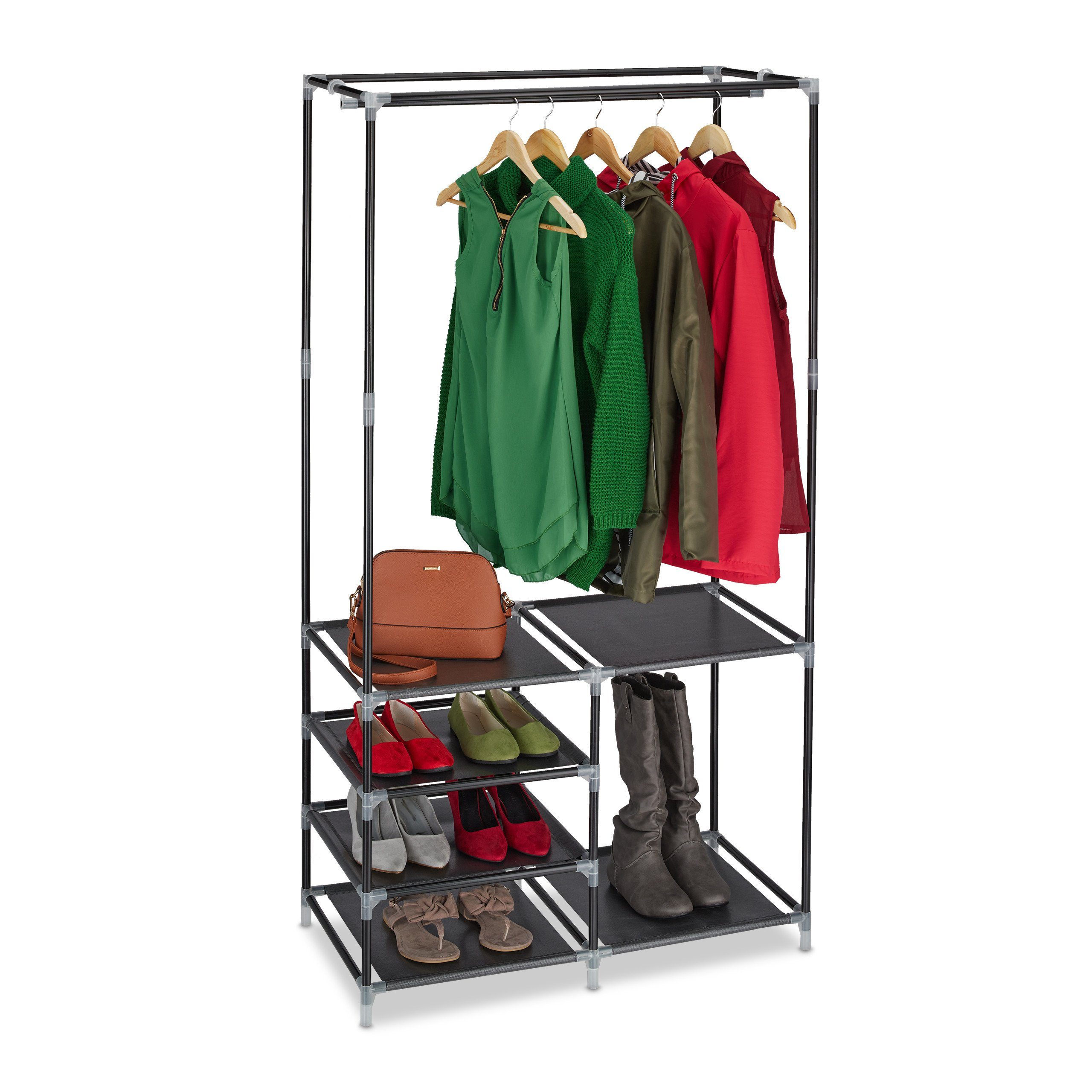 relaxdays Kleiderschrank Offener Kleiderschrank mit Schuhablage günstig online kaufen