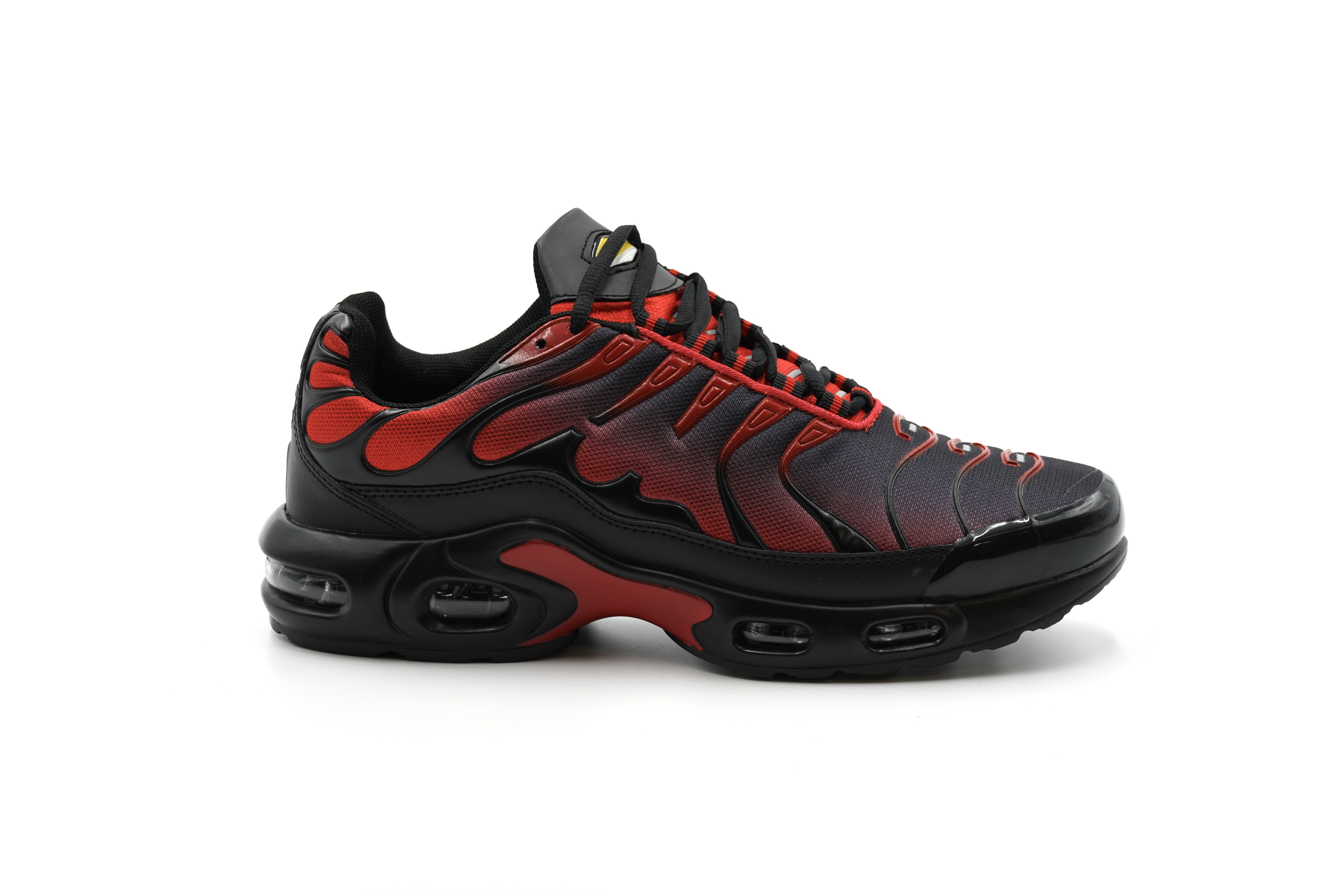 Sonderpostendiscount Herrensneaker H075-8 Black/Red mit Luftpolster Sneaker