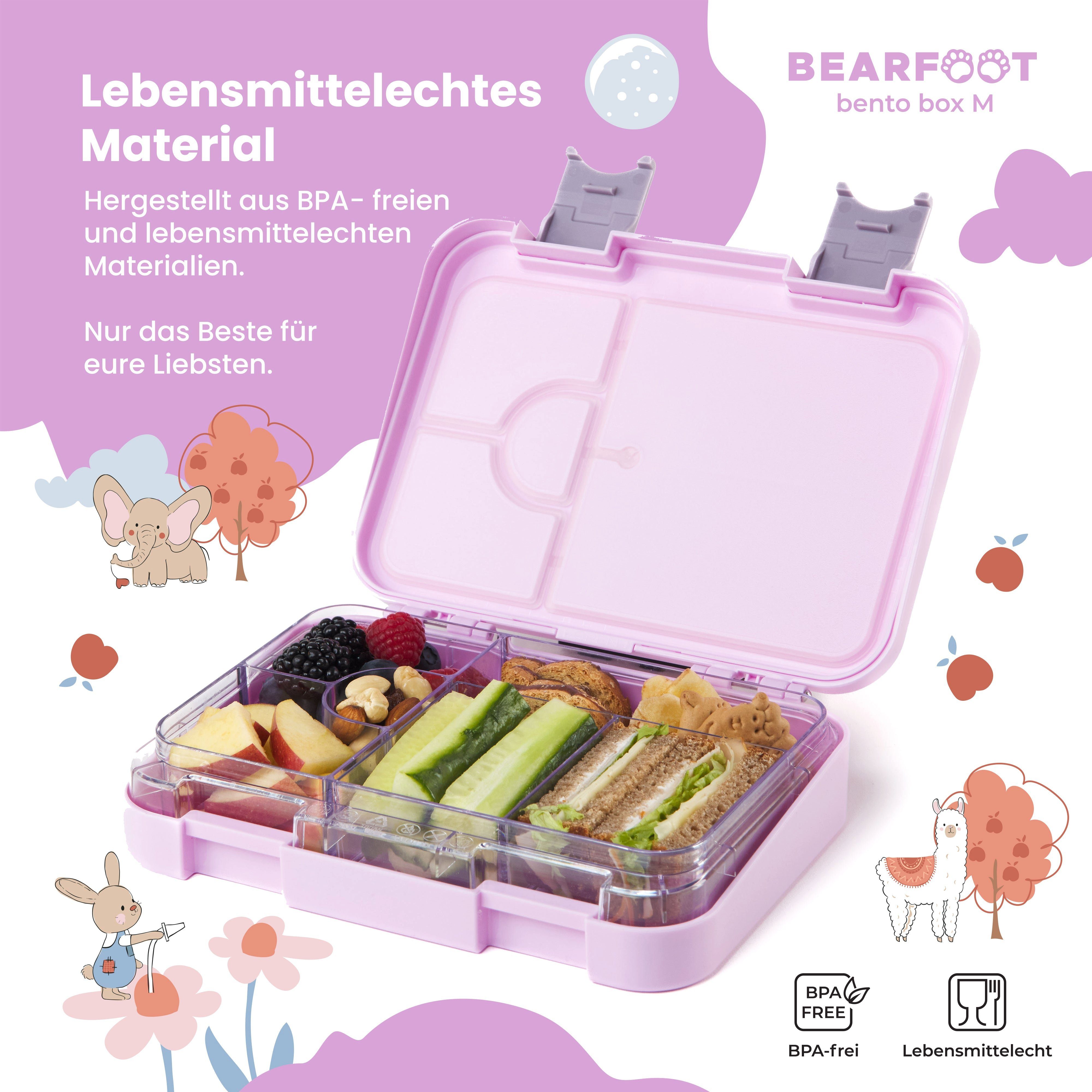 Fächern, Lama-lila Brotdose handgezeichnete modular Lila, Kinder Designs, box - BEARFOOT Bento Lunchbox, mit Lunchbox Lama