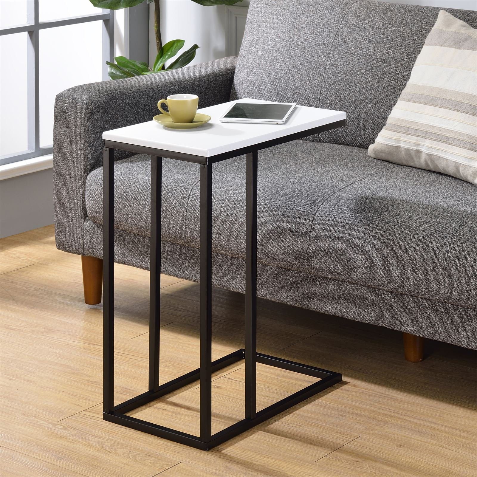 IDIMEX Beistelltisch DEBORA, Couchtisch mit Metallgestell aus MDF-Platte Sofatisch Schwarz/Weiß