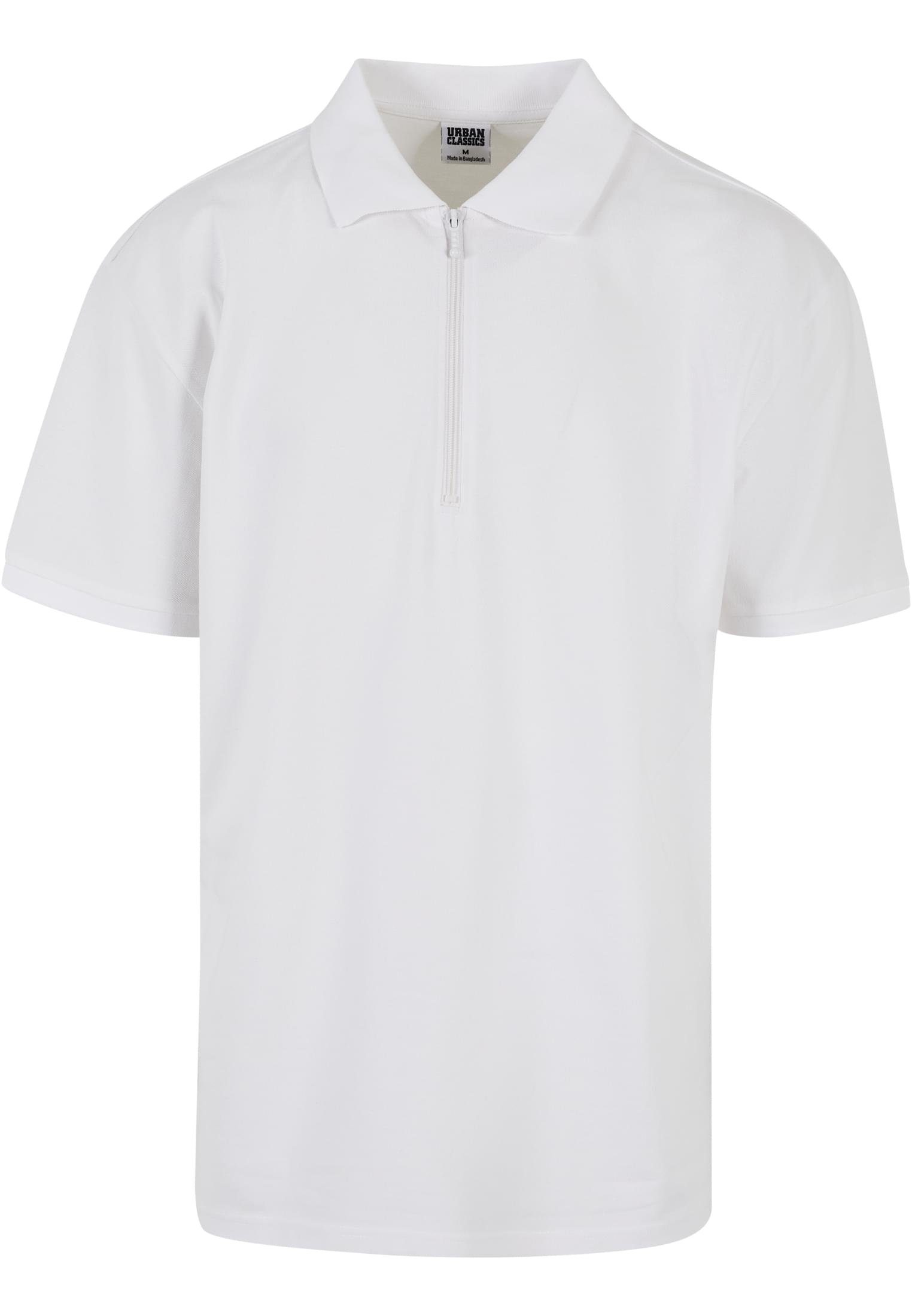 URBAN CLASSICS Poloshirt Herren Oversized Zip Polo (1-tlg) white