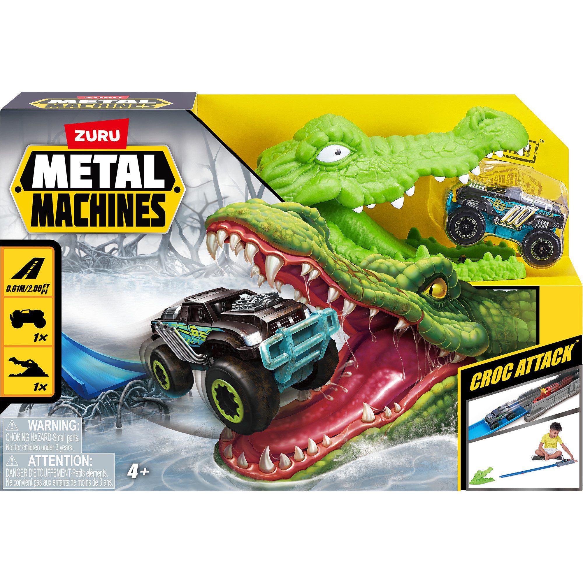 ZURU Spielzeug-Auto ZURU Metal Machines - Spielset Krokodilangriff