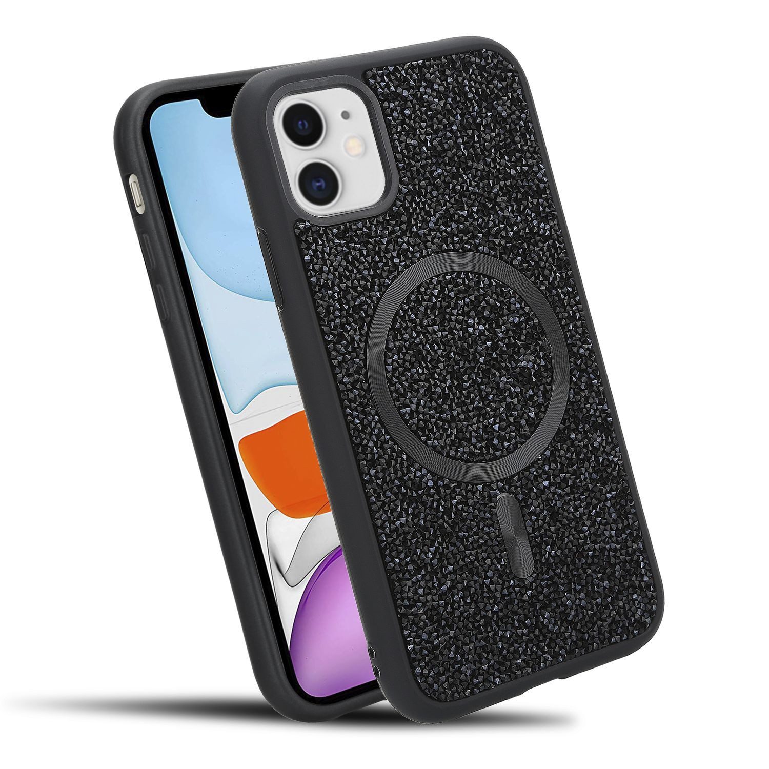 Cadorabo Handyhülle Apple iPhone 11, Hülle Schutzhülle Case Cover kompatibel mit Magsafe Diamant Glitzer