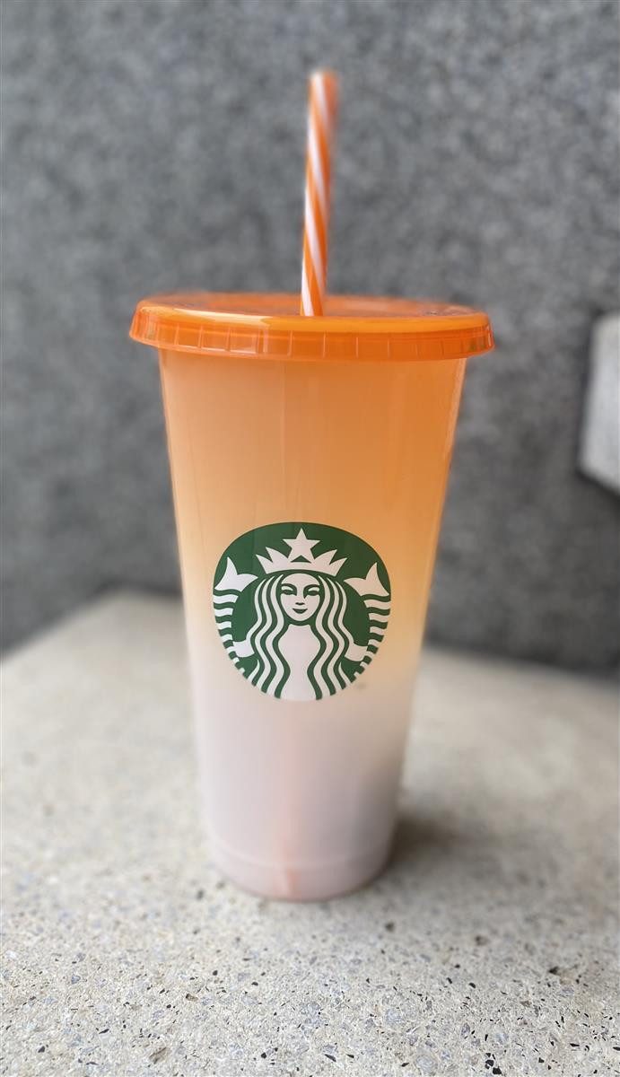 Starbucks Frühstücks-Geschirrset Starbucks Reusable Cold Cup Spring Colour Change 709ml