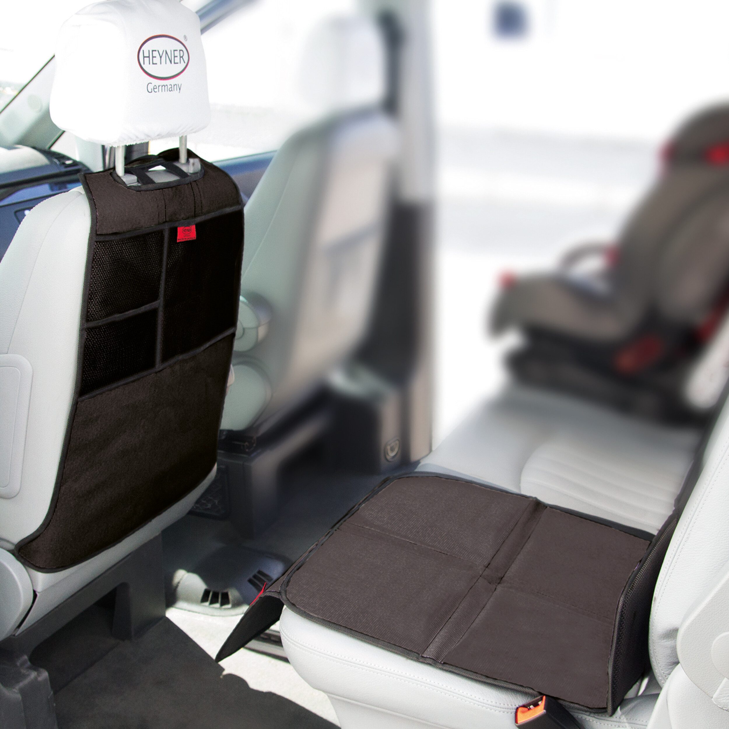 Autositzschutz Rückenlehnenschutz und Organizer universal schwarz Aufbewahrung Auto