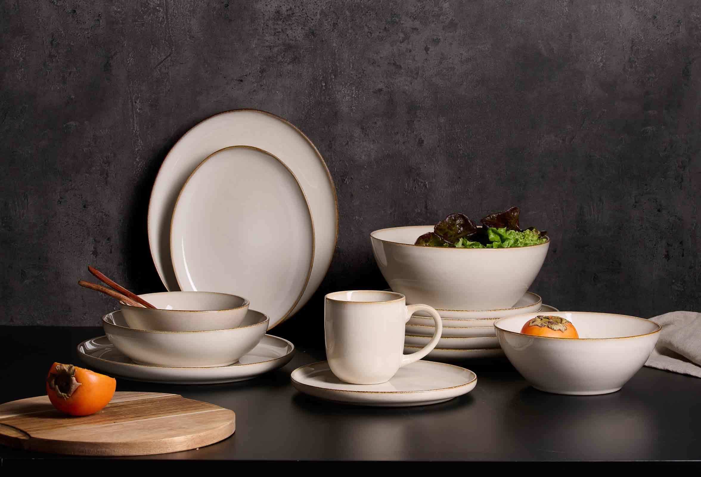 Ritzenhoff & Breker Tafelservice Olivia Teller-Set 18er Set (18-tlg), 6 Personen, Steingut