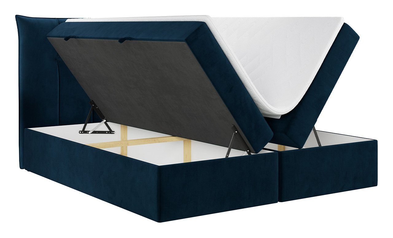 MKS MÖBEL Boxspringbett PREMIUM 10, mit mit für Kopfteil Polsterbett Doppelbett Schlafzimmer, Bettkasten