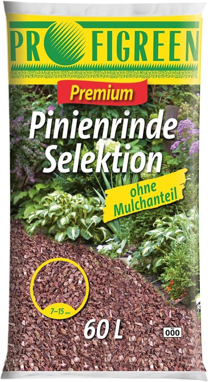 Blumixx Pinienrinde Rindenmulch fein - Körnung 7-15 / 15-22mm - Baumrinde ohne Mulchanteil, 60 l, unkrauthemmend - schützt vor austrocknung - dekorativ - langanhaltend