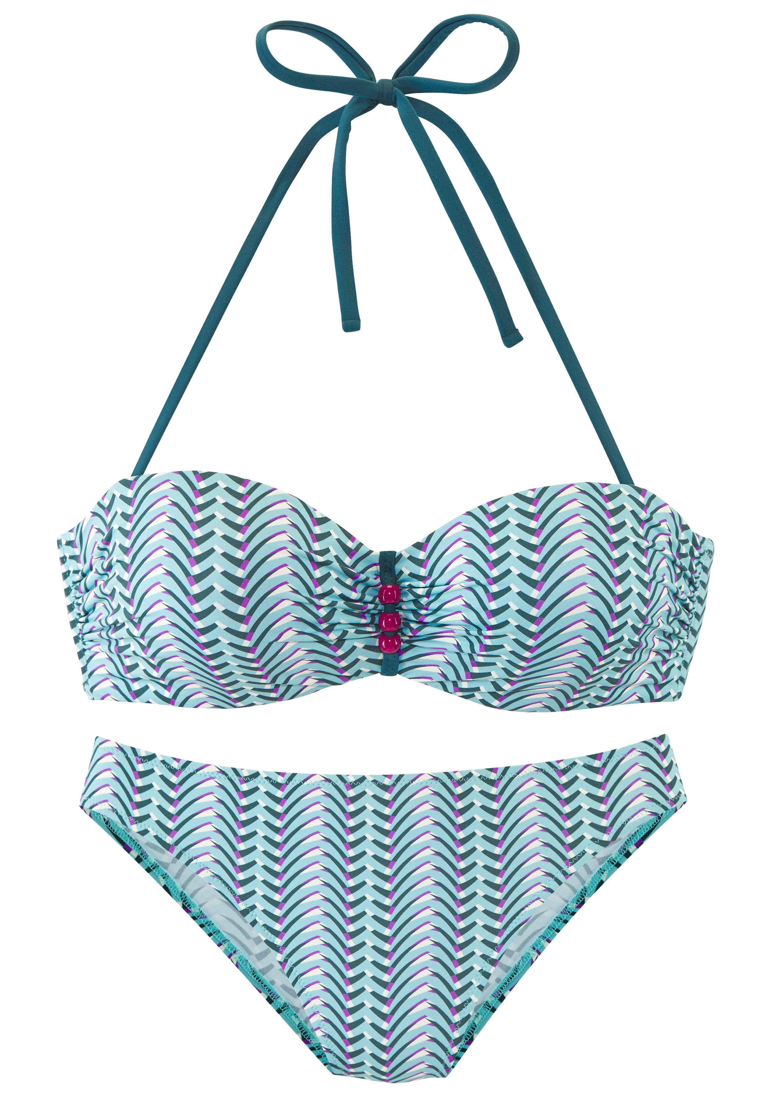 Vivance Bügel-Bandeau-Bikini mit Zierperlen günstig online kaufen