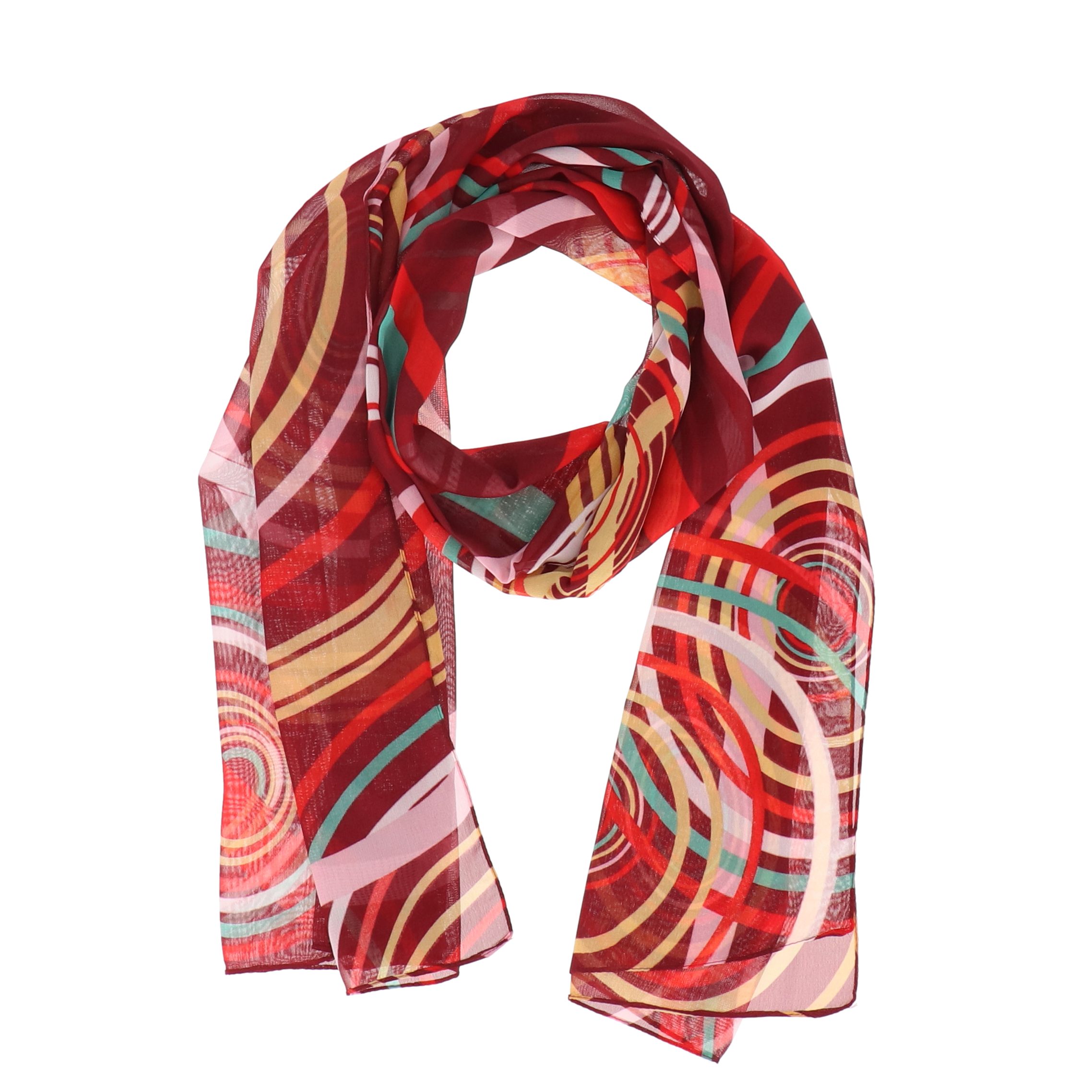 halsüberkopf Accessoires Modeschal Chiffon Circles, farbenfroher Druckschal