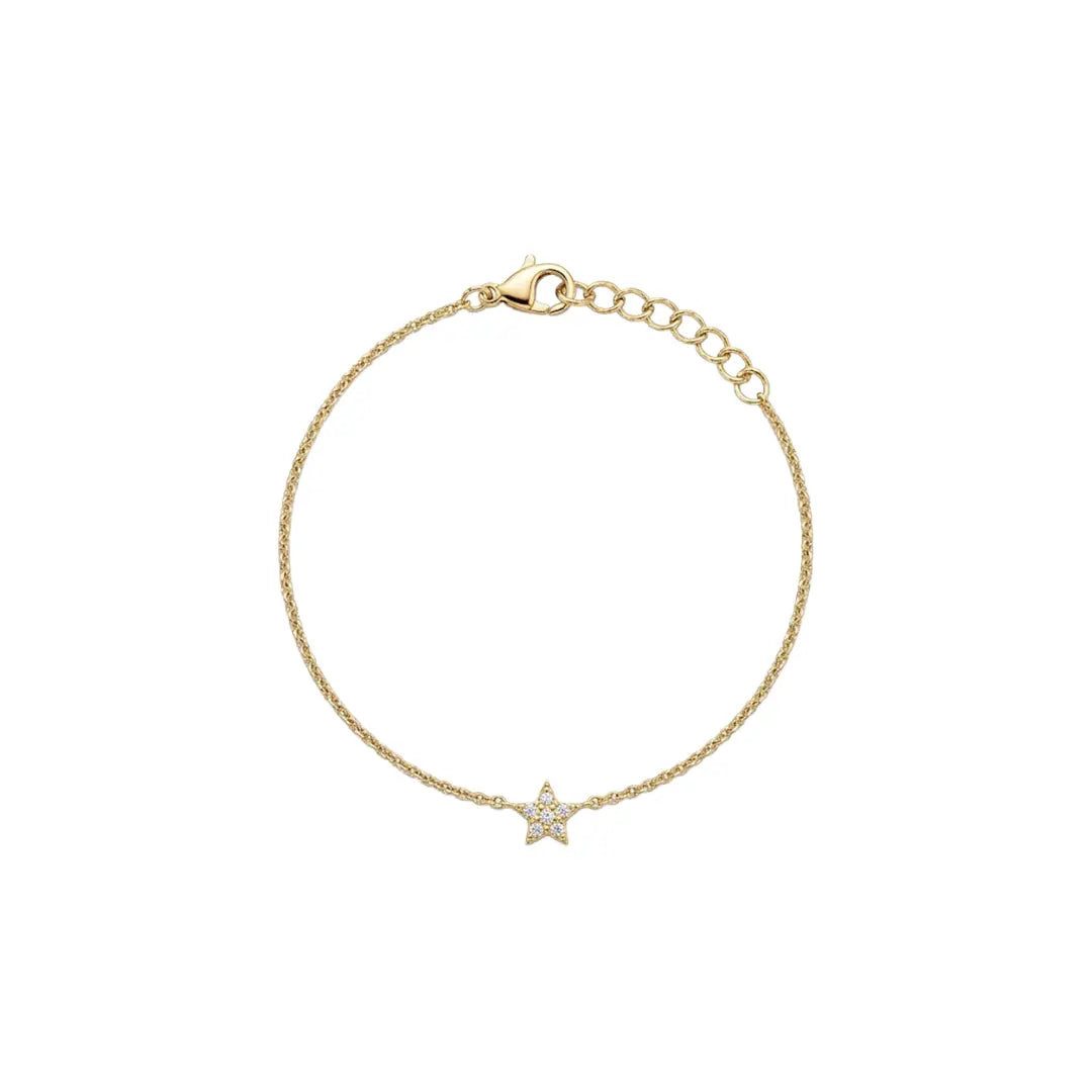 Suzan Gold Silberarmband Stern Armband 925 Sterling Silber Damen Zirkonia Armband filigran