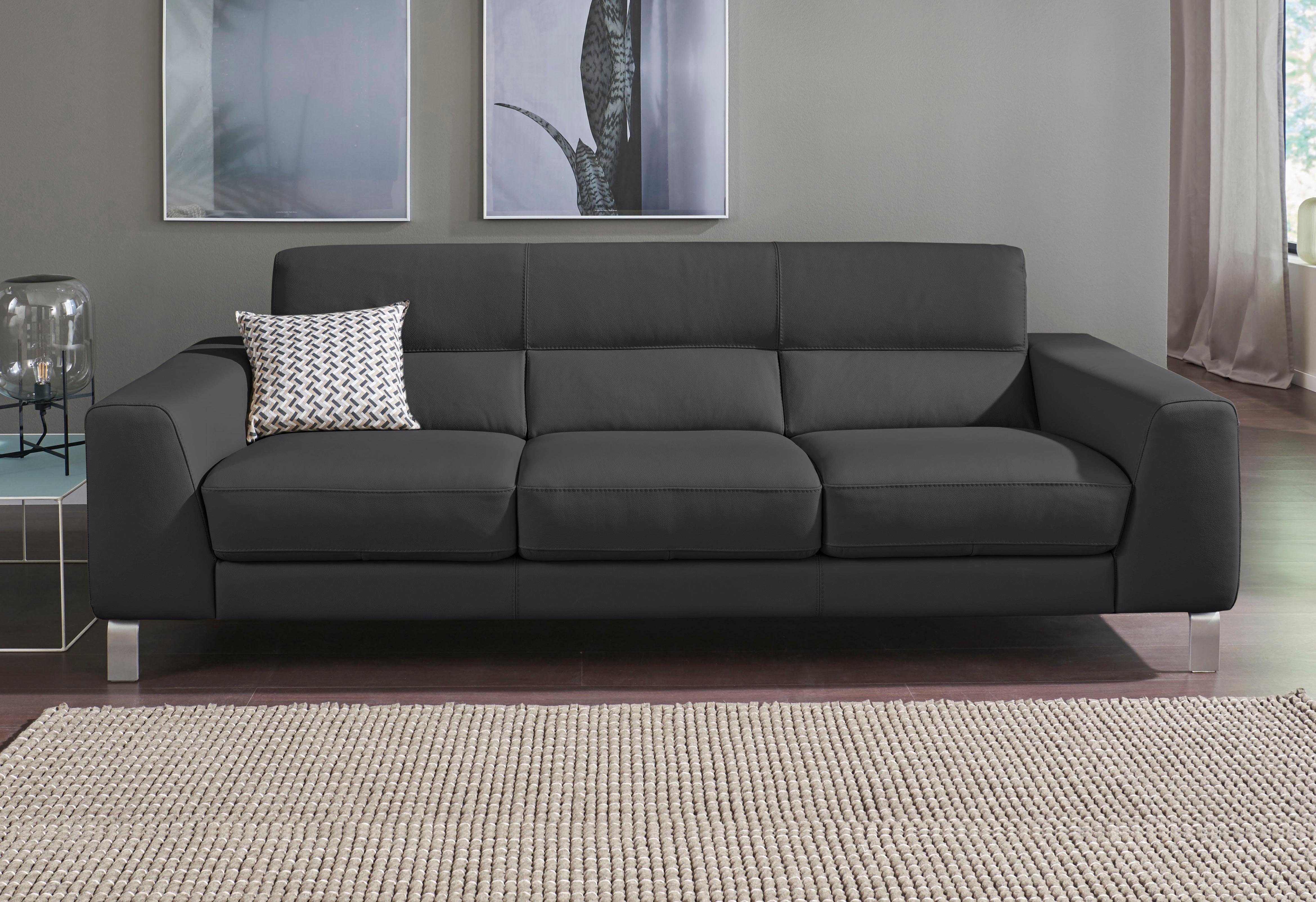 CALIA ITALIA 3-Sitzer Simon, toller Sitzkomfort, italienisches Designsofa, in zwei Lederqualitäten
