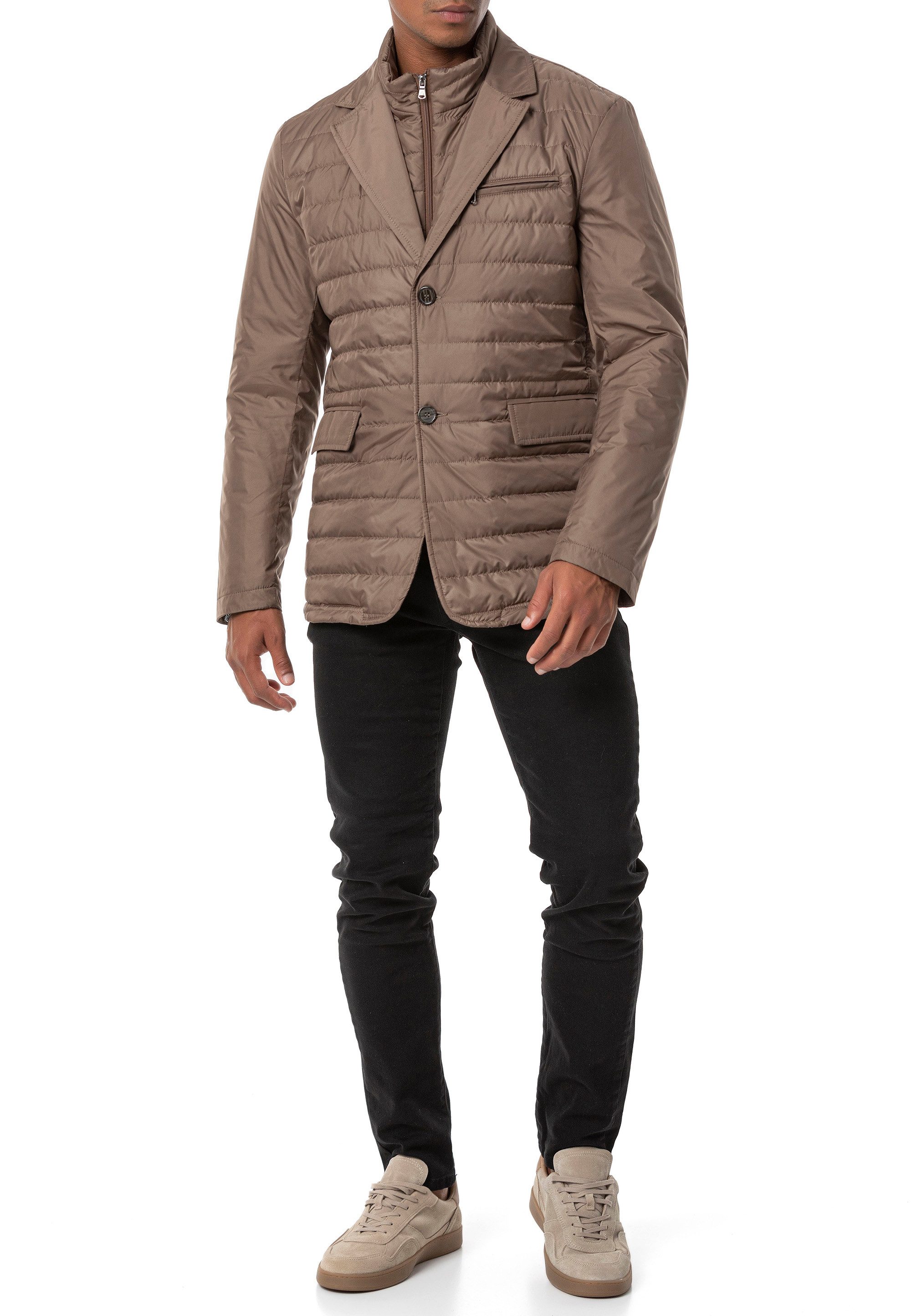 RedBridge Steppjacke im eleganten Blazer-Stil mit abnehmbarem Kragen Kombination aus Steppjacke und Blazer, abnehmbarer Kragen