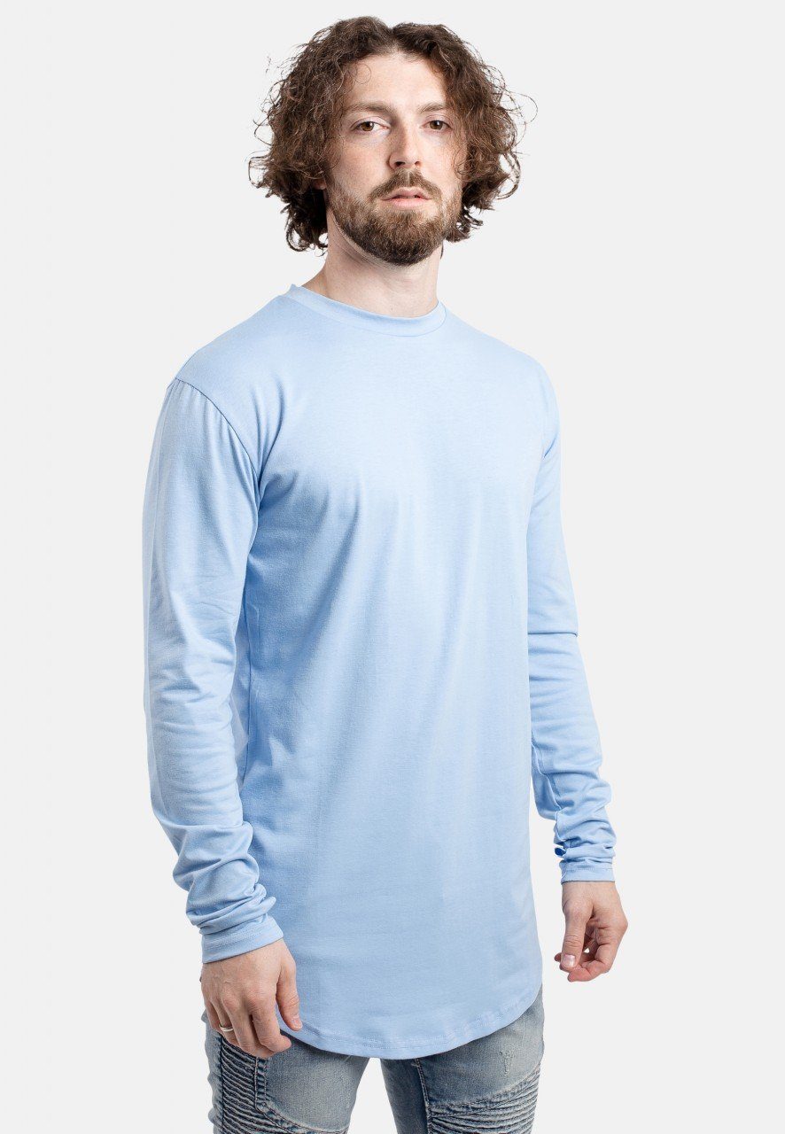 Blackskies Longline T-Shirt Sleeve T-Shirt Large Long Round Himmelsblau